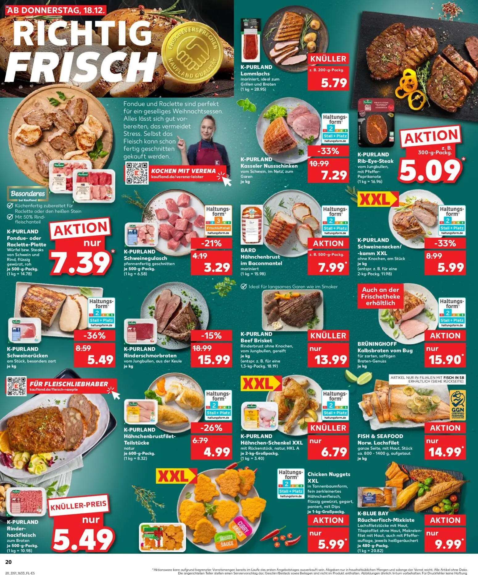 Kaufland prospekt Speyer	 – gültig ab 21.12.2025 | Seite: 20 | Produkte: Hahnchenschenkel, Pfeffer, Raclette, Hahnchenbrust