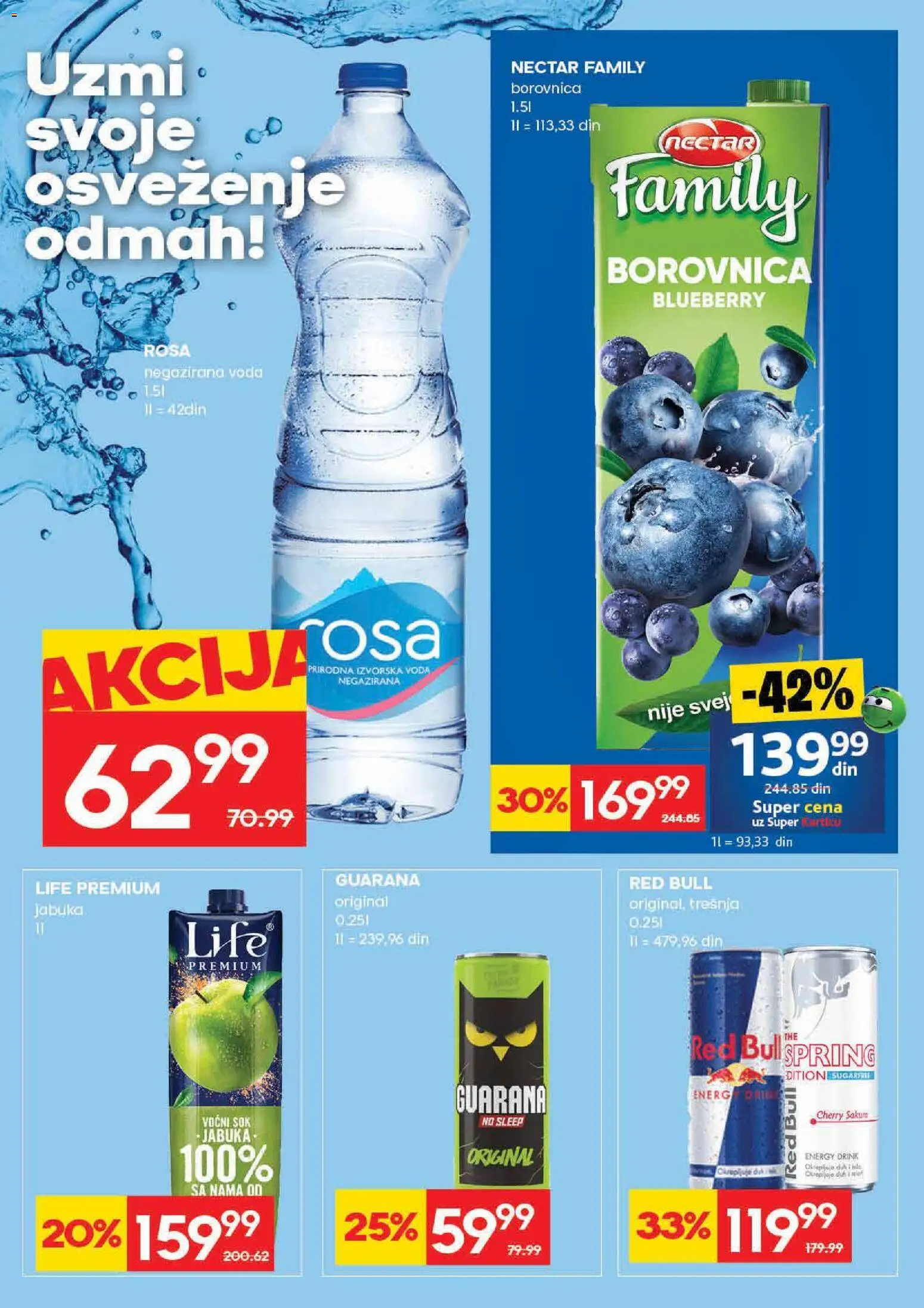 Idea katalog - važi od 30.04.2026 | Strana: 25 | Proizvode: Negazirana voda, Guarana, Sok, Red Bull