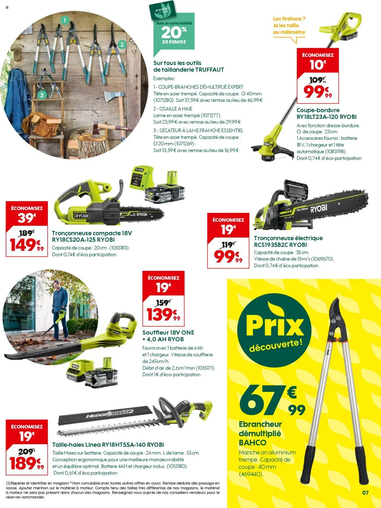 {H1} | Page: 7 | Produits: Cisaille à haie, Tronçonneuse electrique, Sécateur, Batterie