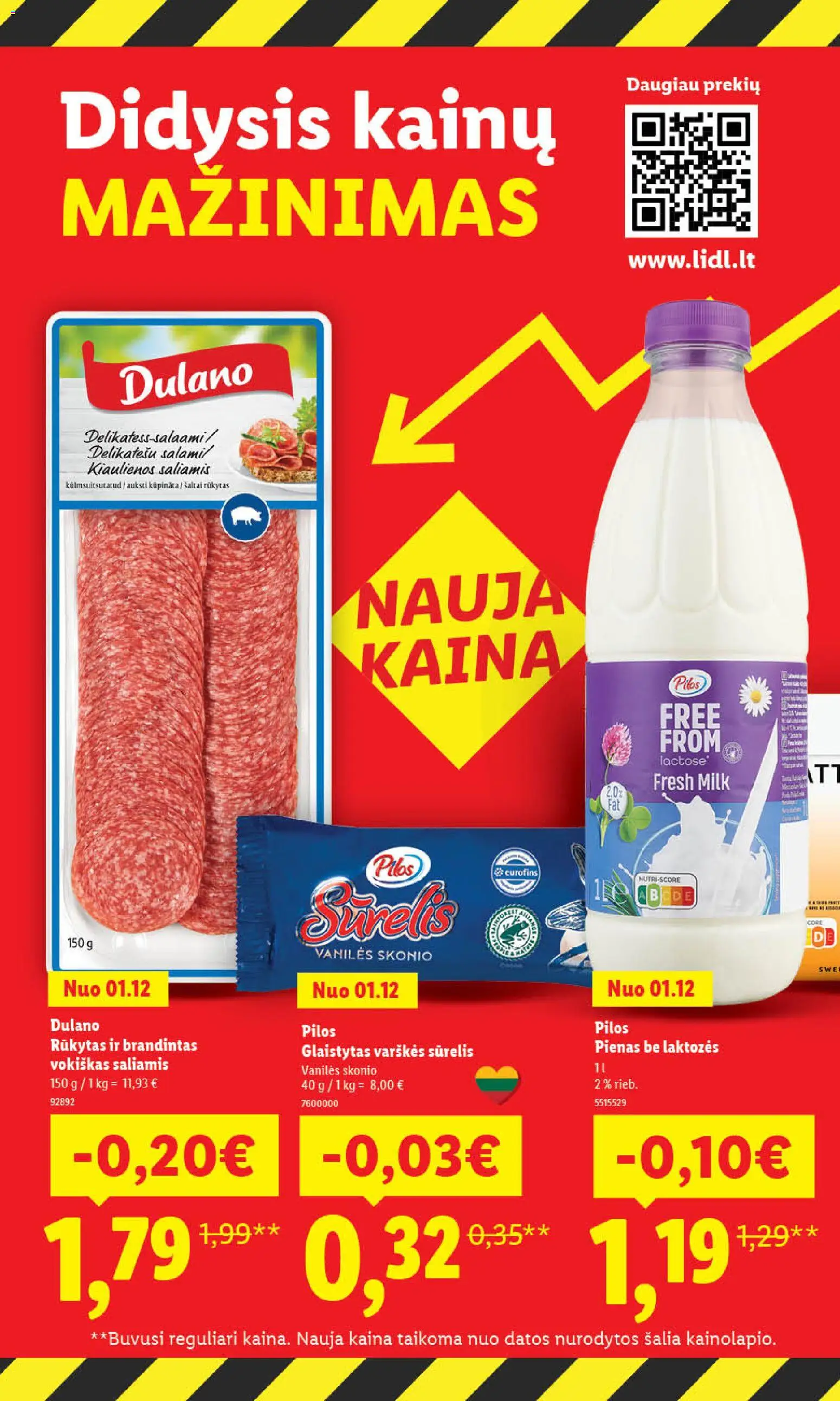 LIDL akcijos nuo 12.01.2026 | Puslapis: 4 | Prekių: Sūrelis, Kiaulienos, Pienas, Saliamis