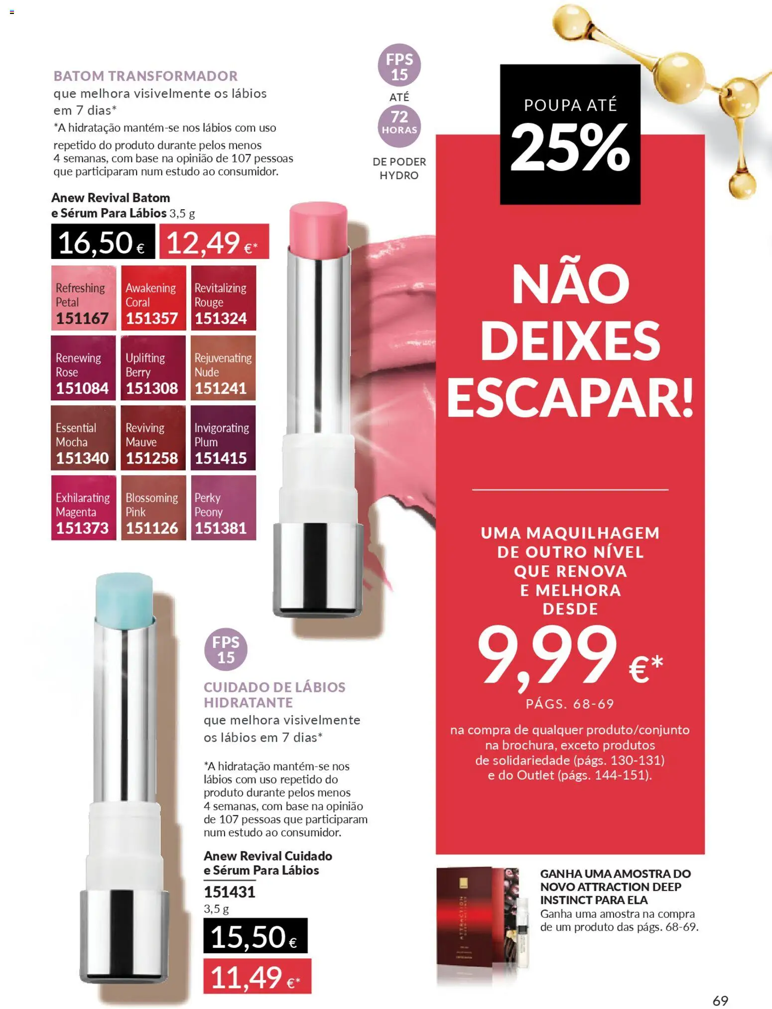Catálogo Avon Campanha 1 │ válido de 01.01.2026 | Página: 69 | Produtos: Batom, Maquilhagem, Base, Sérum