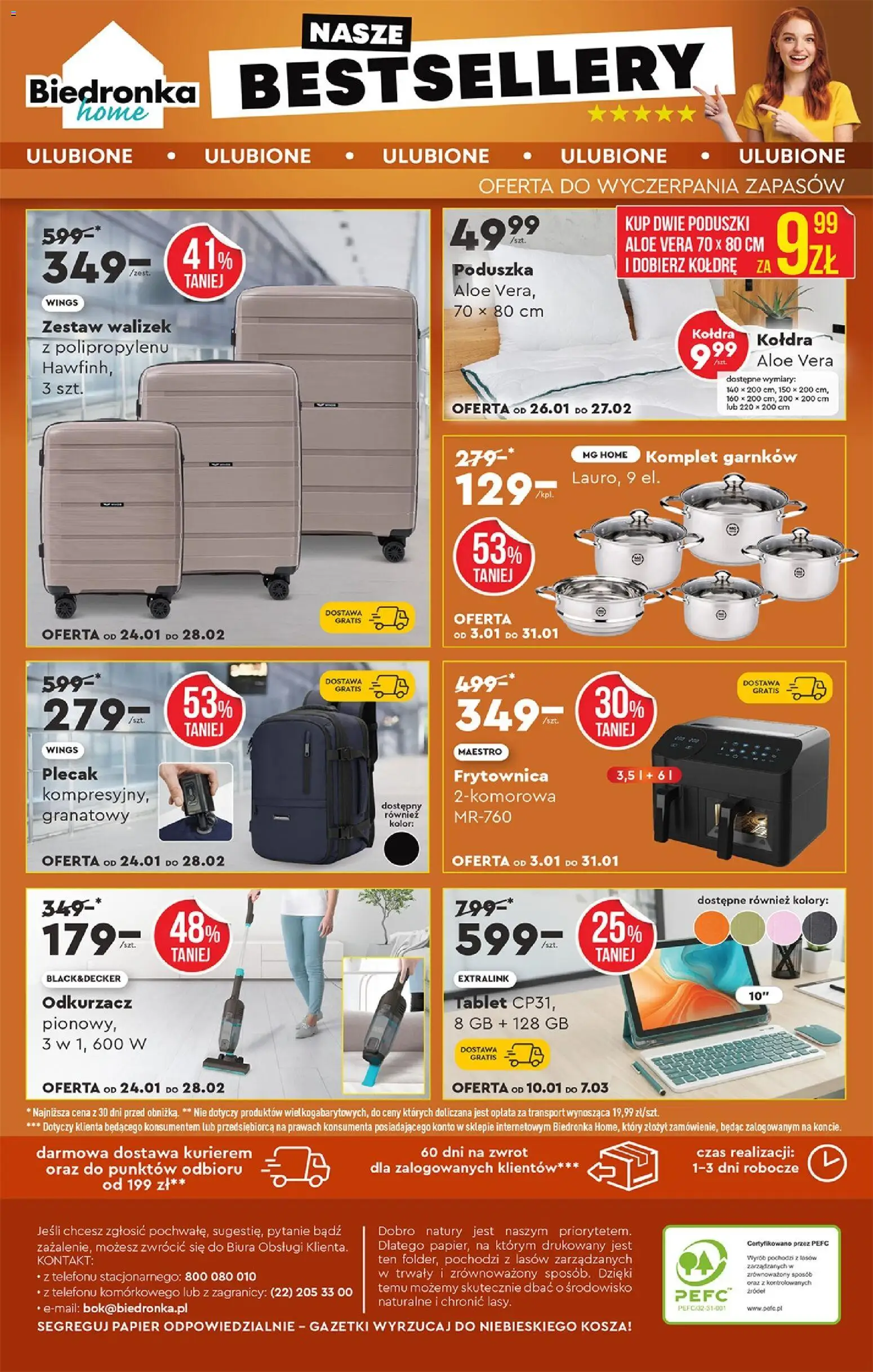 Biedronka gazetka - Home od 24.01.2026 | Strona: 6 | Produkty: Tablet, Plecak, Cleaner, Komplet garnków