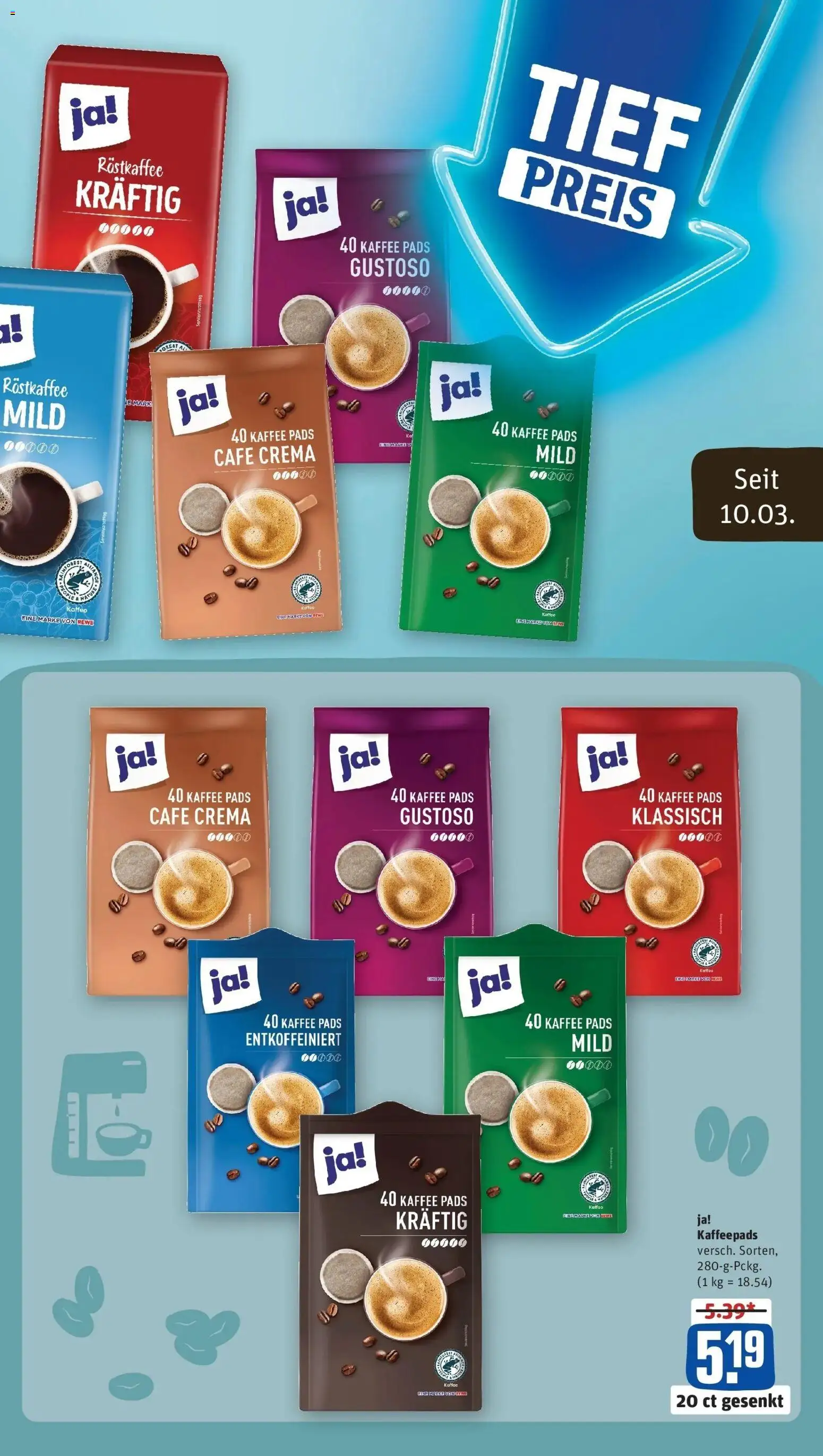 Rewe Prospekt Pforzheim	 – gültig ab 08.03.2026 | Seite: 3 | Produkte: Kaffeepads, Kaffee