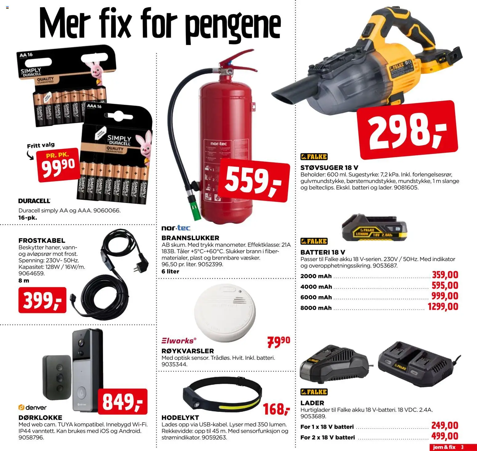 {H1} | Side: 3 | Produkter: Røykvarsler, Støvsuger, Суміш дитяча, Вермішель