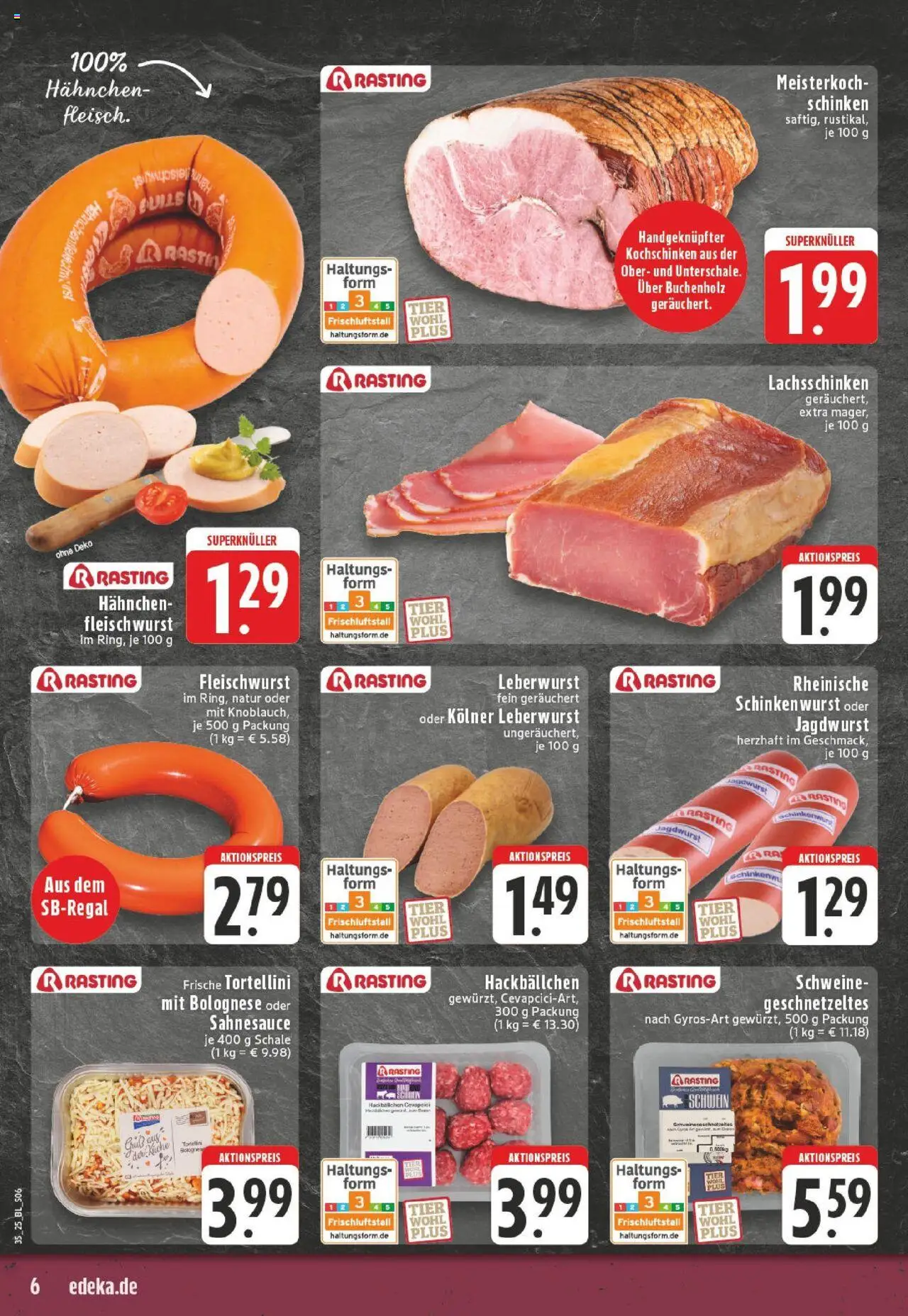 Edeka prospekt Adenau / Eifel	 - gültig ab dem 24.08.2025 | Seite: 6 | Produkte: Hahnchen, Knoblauch, Schinken