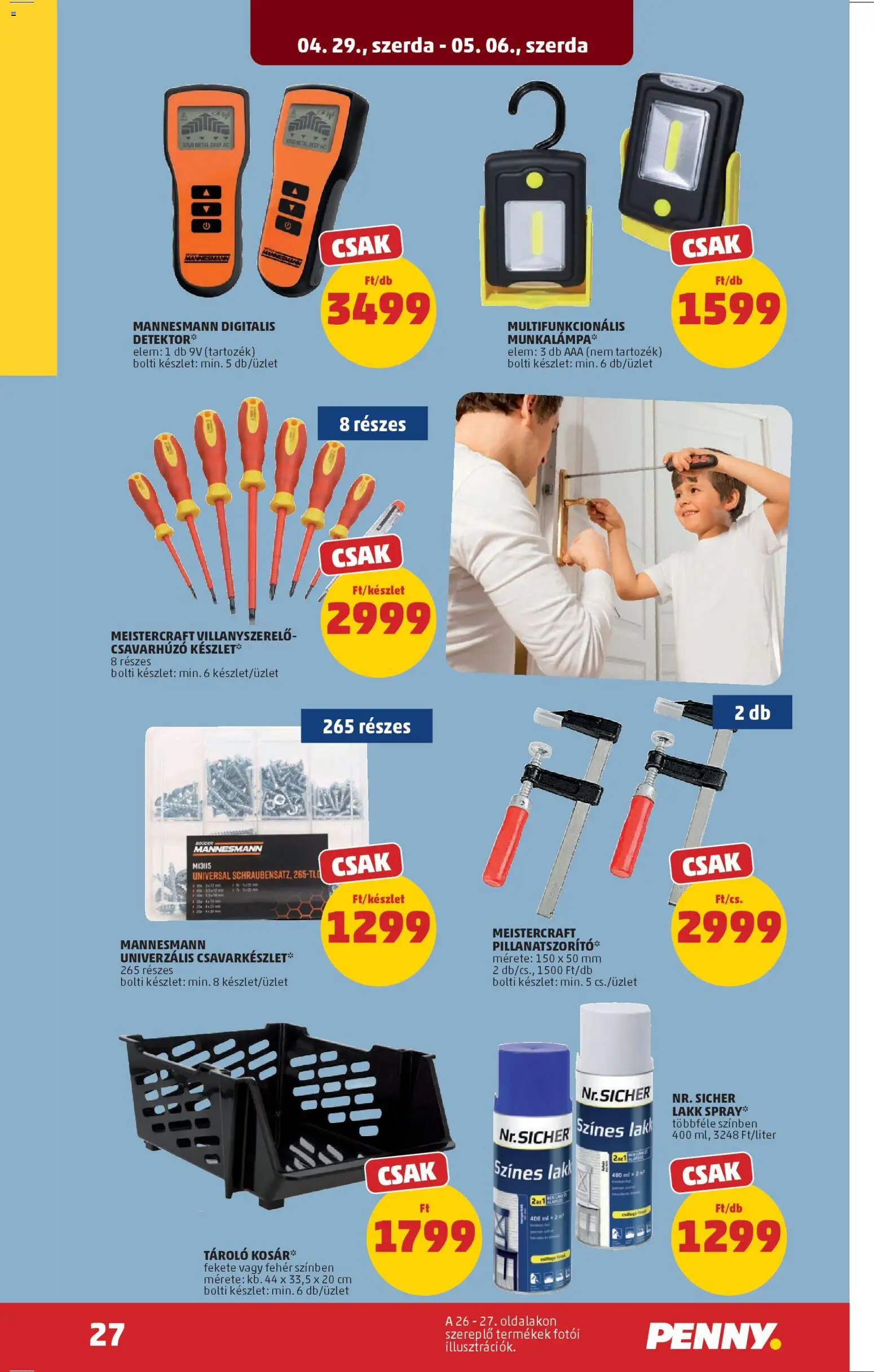 PENNY akciós ujság - amely érvényes a következő dátumtól: 29.04.2026 | Oldal: 31 | Termékek: Kosár, Csavarhúzó