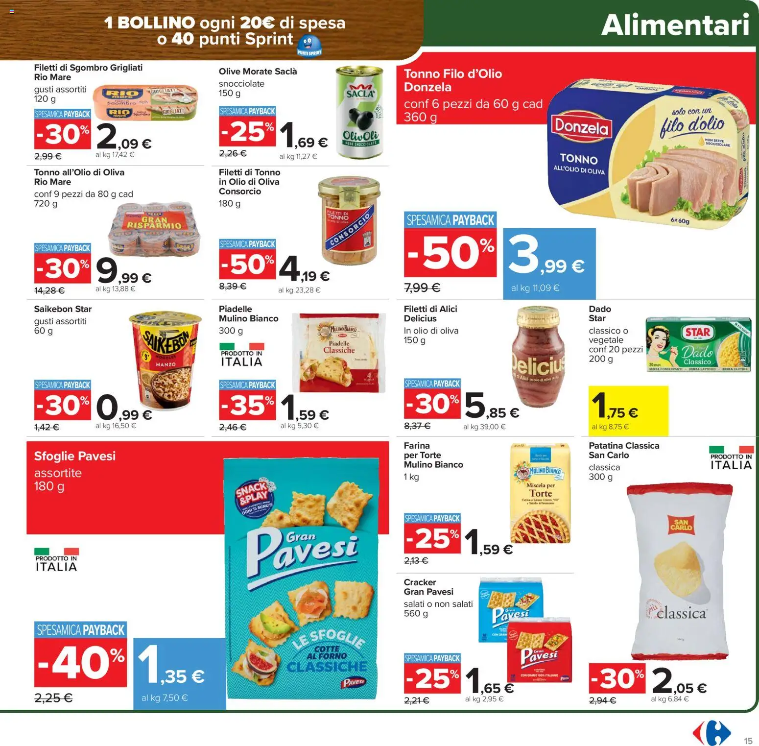 Volantino Carrefour del 02.03.2026 | Pagina: 15 | Prodotti: Manzo, Olive, Farina, Alici