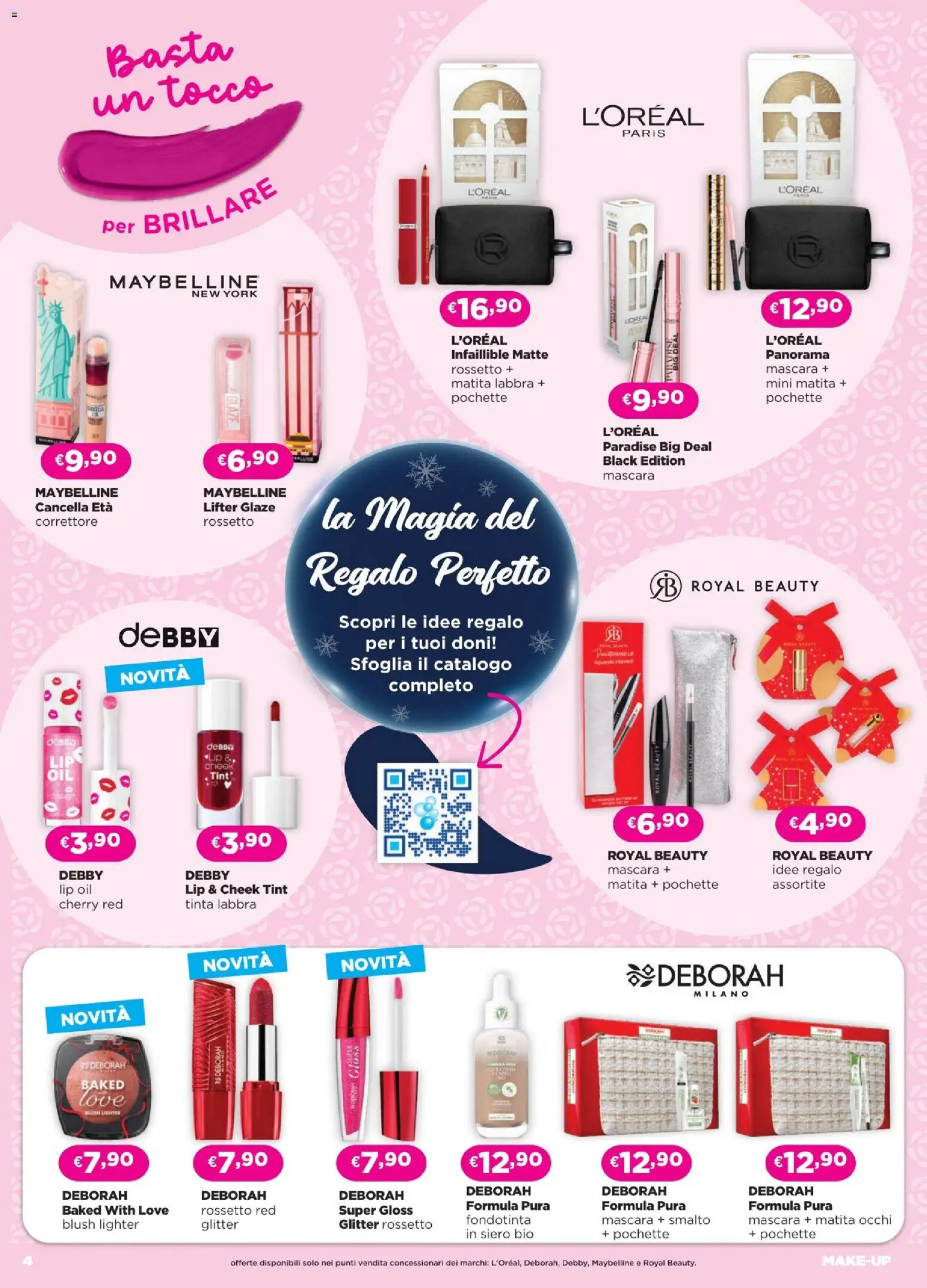 Volantino Acqua e Sapone del 27.11.2025 | Pagina: 4 | Prodotti: Mascara, Rossetto, Fondotinta, Correttore