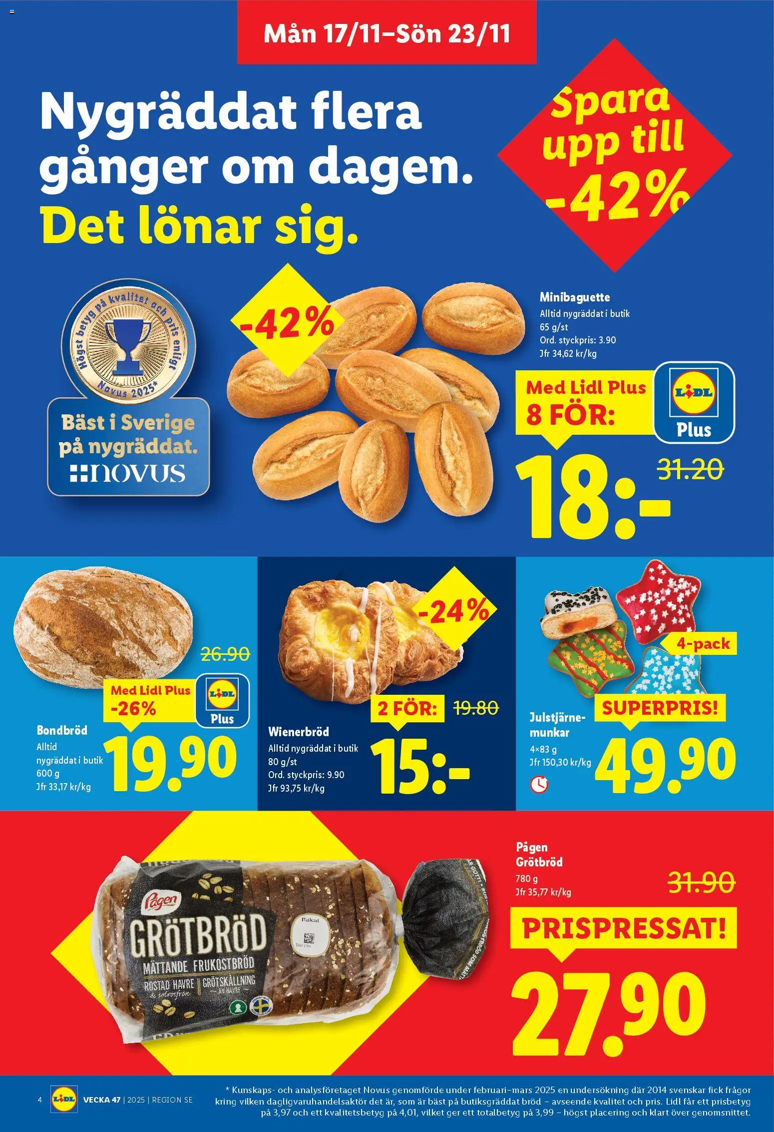 Lidl reklamblad aktuell från 17.11.2025 | Sida: 4 | Produkter: Bröd, Ris