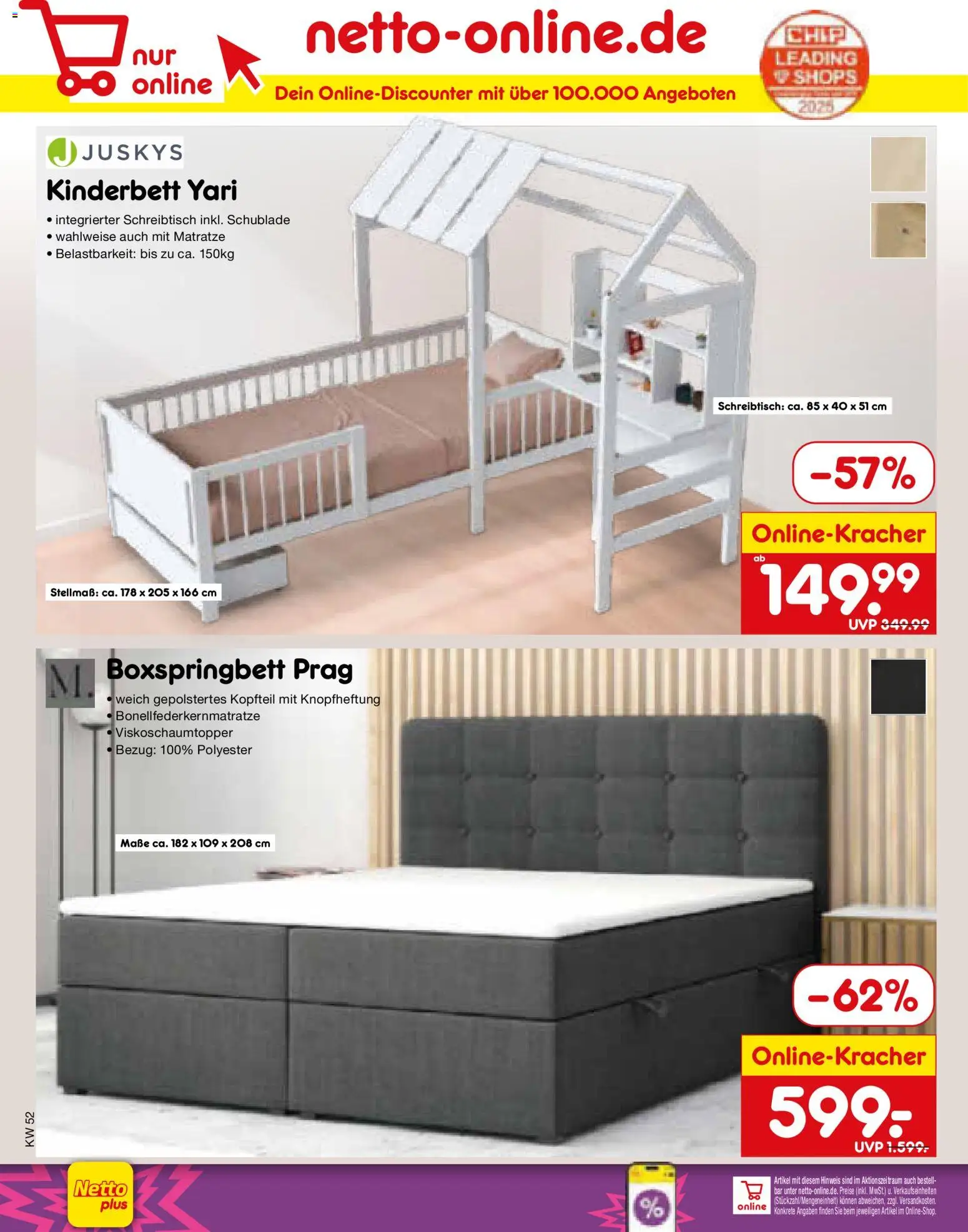 Netto Marken-Discount Prospekt 	 – gültig ab 22.12.2025 | Seite: 48 | Produkte: Matratze, Boxspringbett