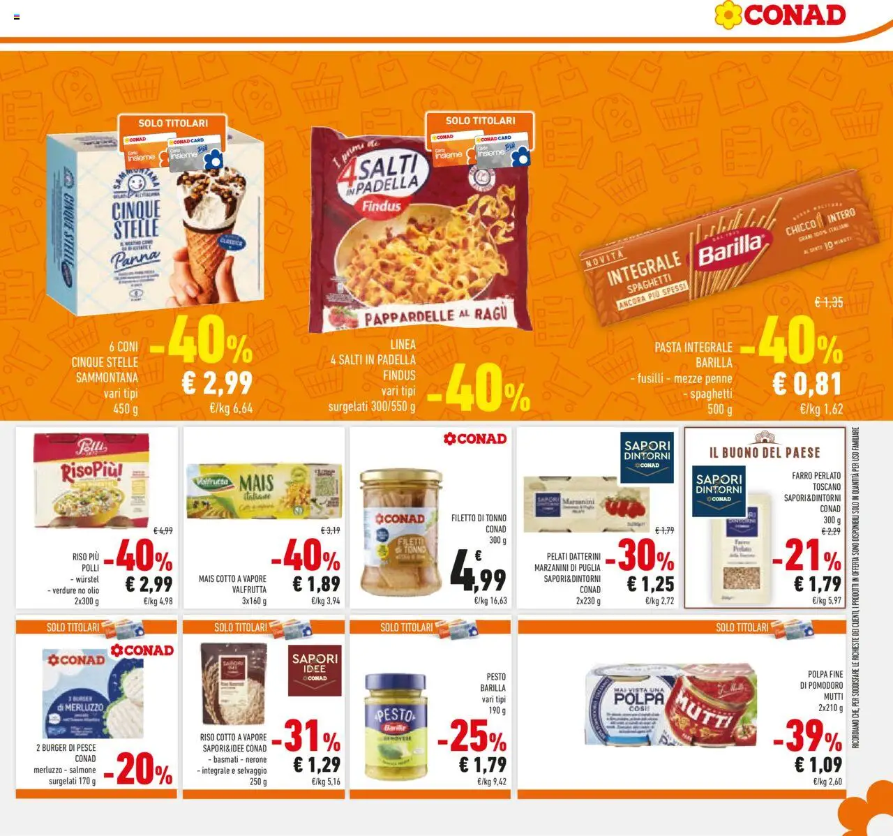Volantino Conad del 13.08.2025 | Pagina: 15 | Prodotti: Riso, Merluzzo, Pomodoro, Wurstel