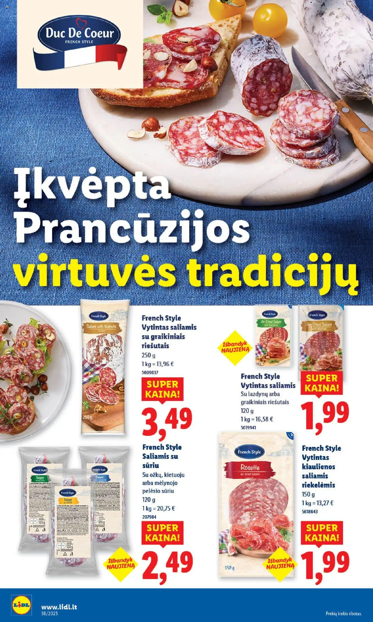 LIDL akcijos nuo 15.09.2025 | Puslapis: 12 | Prekių: Kiaulienos, Saliamis