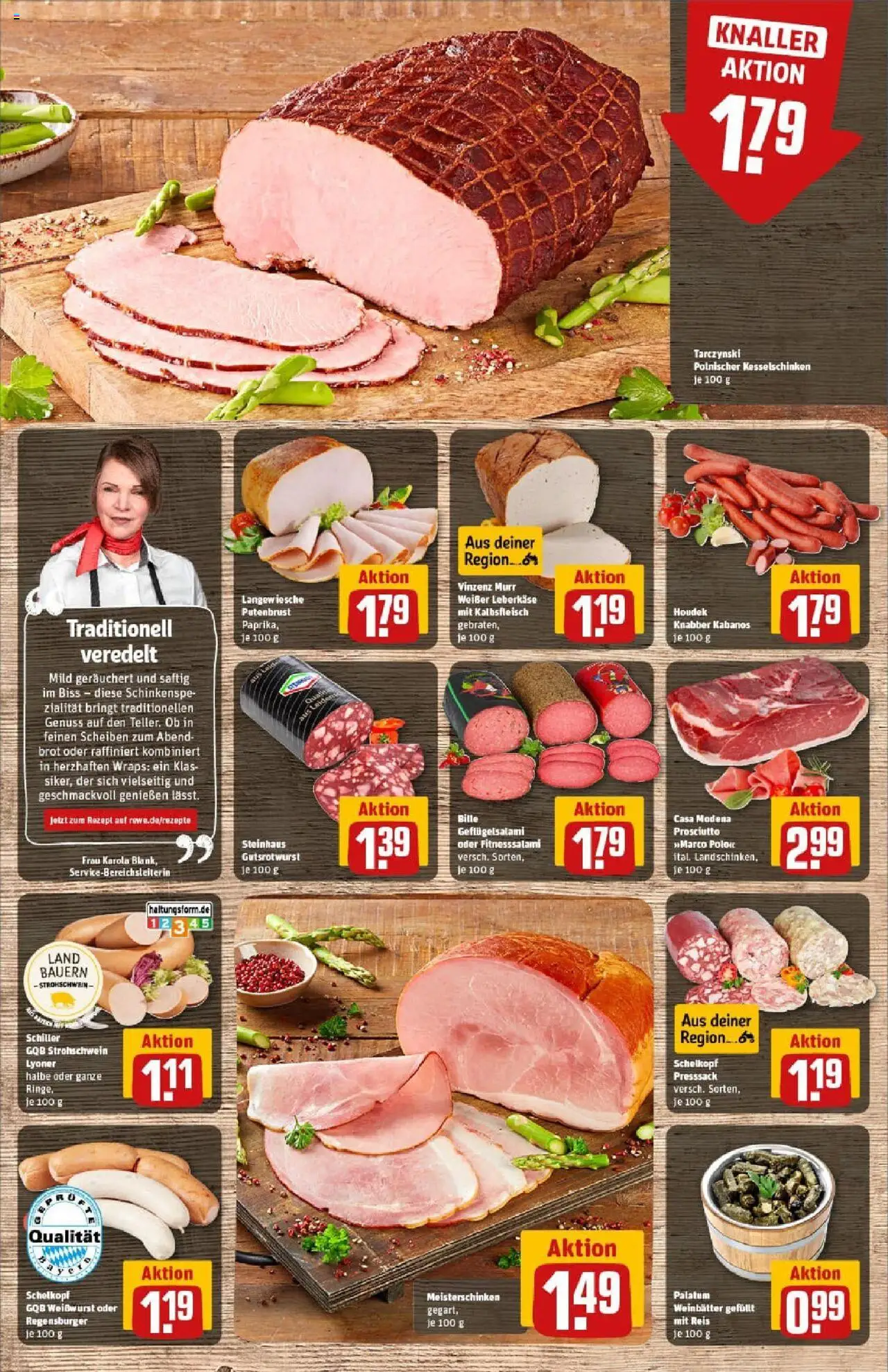 Rewe prospekt Traunreut	 - gültig ab dem 24.08.2025 | Seite: 12 | Produkte: Weißwurst, Brot, Salami, Reis