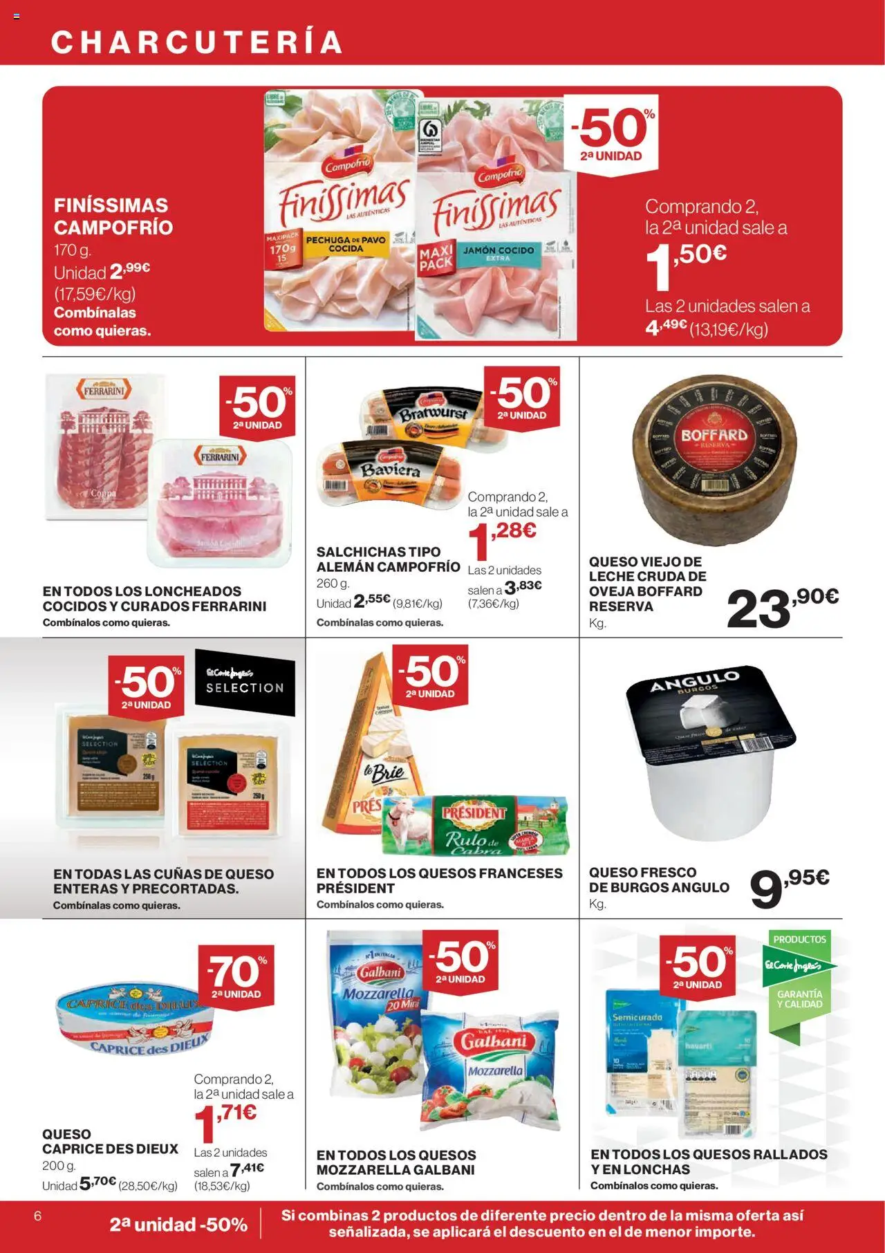 Hipercor catálogo │ válido desde el 14.08.2025 | Página: 6 | Productos: Leche, Queso, Jamón, Jamón cocido