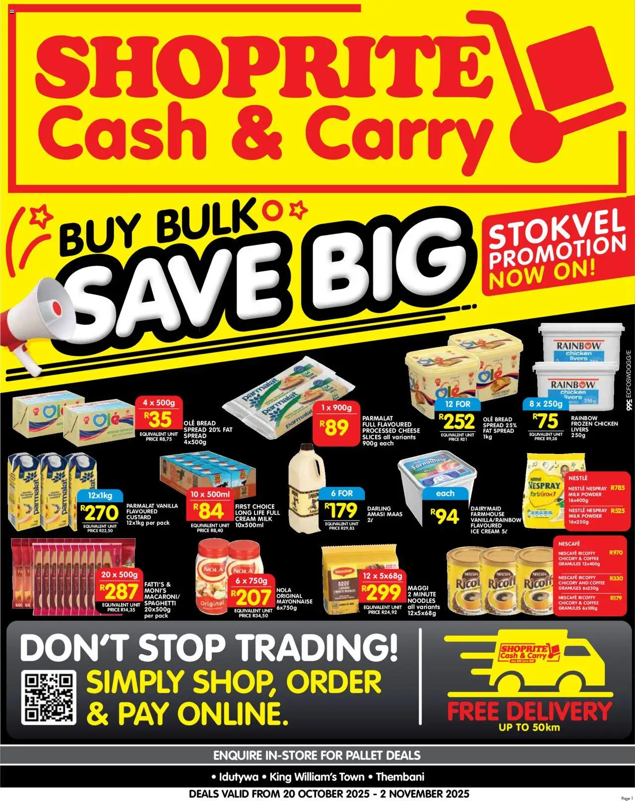 New Shoprite catalogue – valid from 20.10.2025 | Page: 5 | Products: Cheese, Chicken, Cream, Mayonnaise