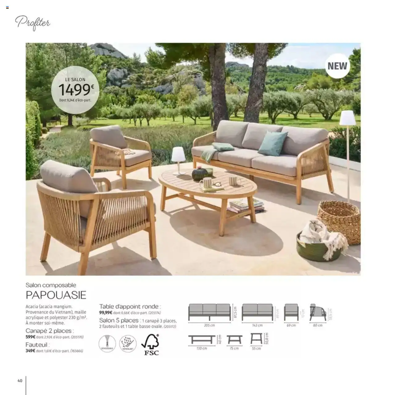  | Page: 40 | Produits: Canapé, Fauteuil, Table basse, Table
