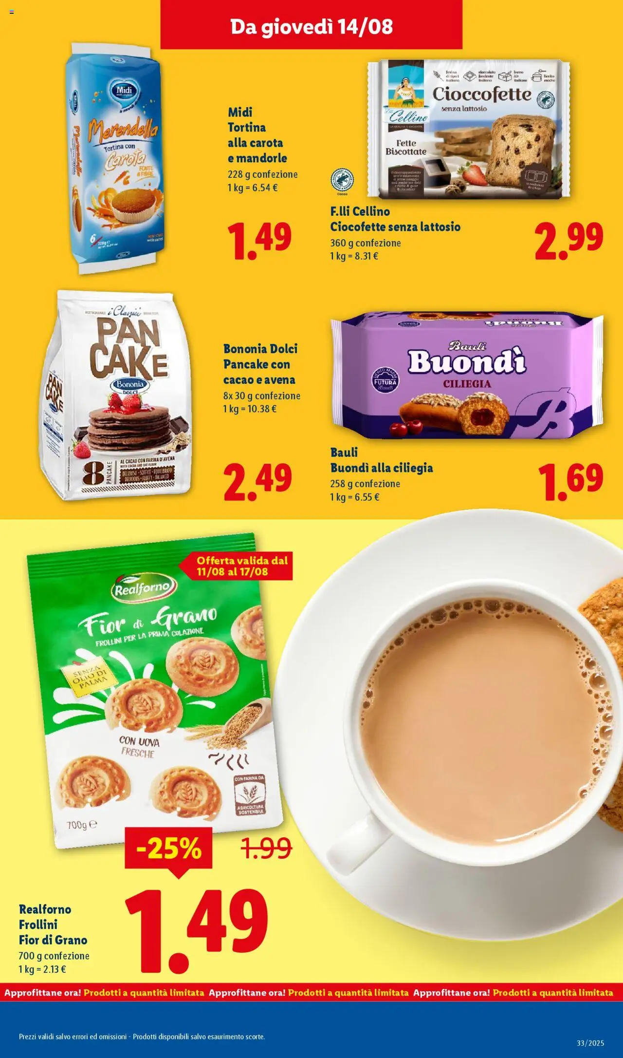Volantino Lidl del 11.08.2025 | Pagina: 25 | Prodotti: Uova, Carota, Farina, Cacao