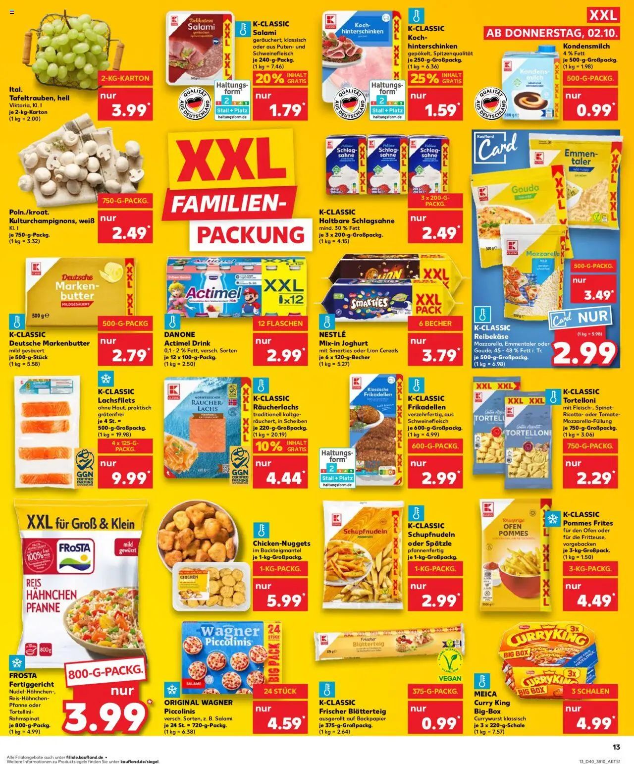 Kaufland prospekt Berlin	 – gültig ab 05.10.2025 | Seite: 13 | Produkte: Hahnchen, Mozzarella, Box, Lachs