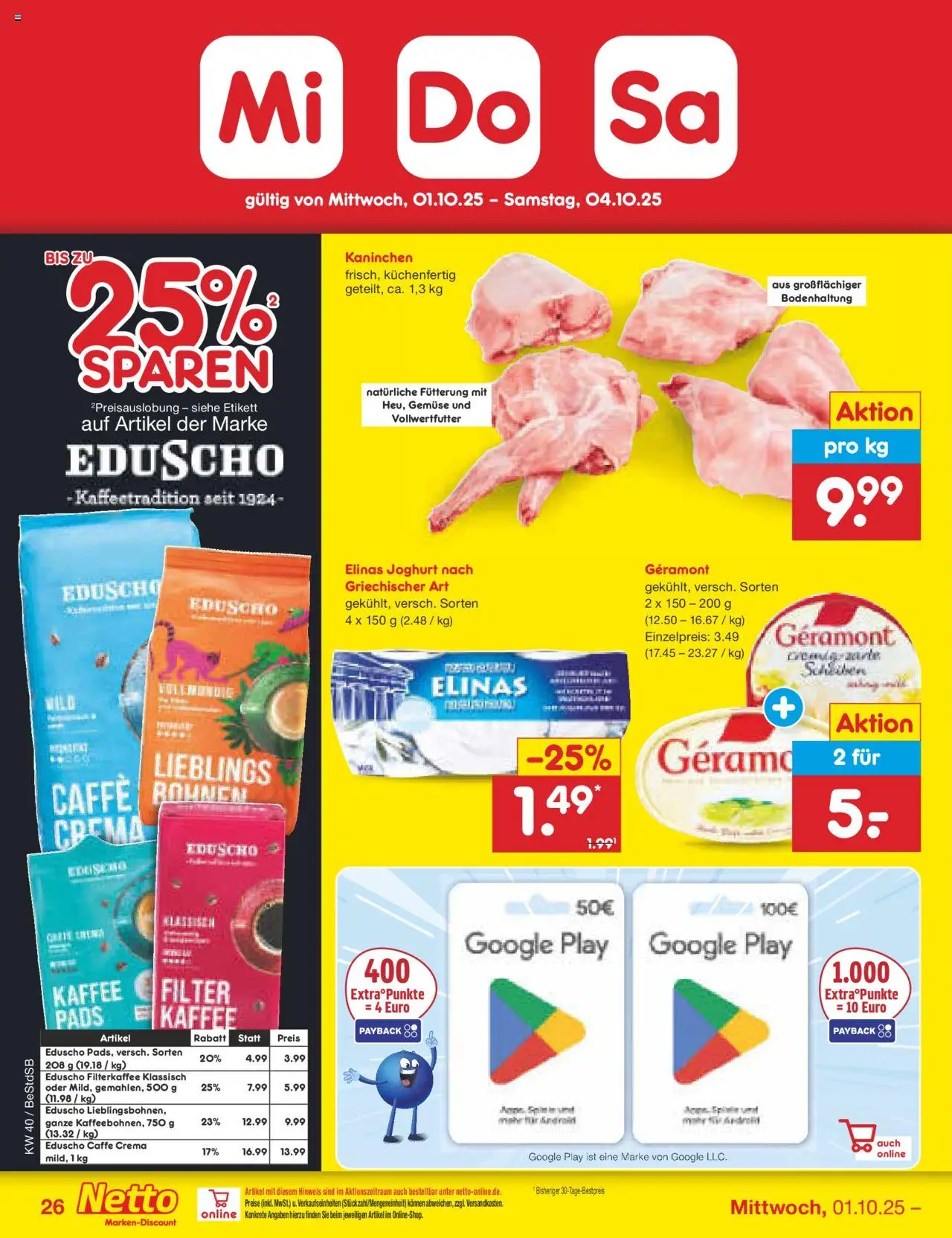 Netto Marken-Discount Prospekt 	 – gültig ab 29.09.2025 | Seite: 30 | Produkte: Geramont, Kaffee, Gemüse, Eduscho