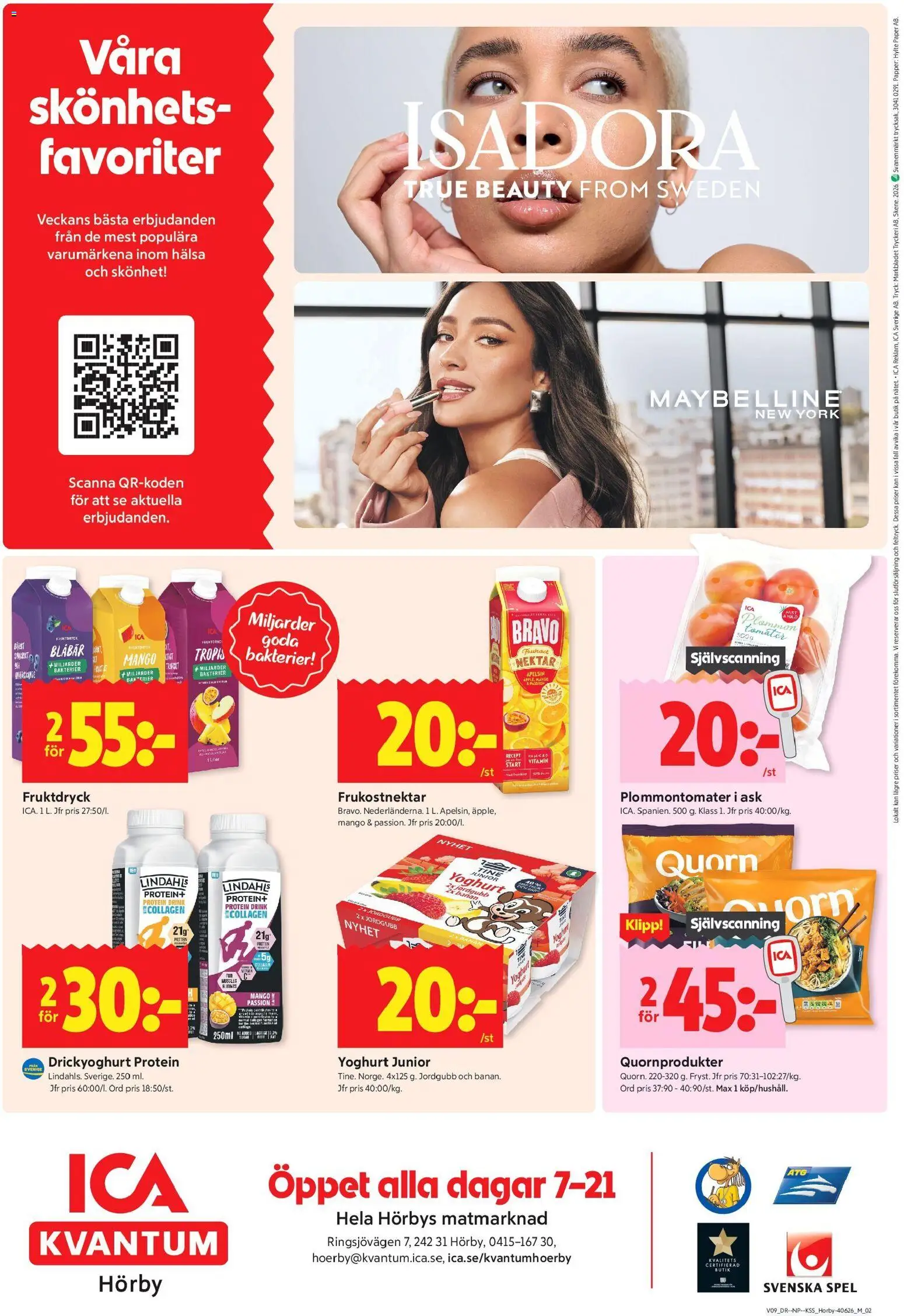 ICA Kvantum reklamblad aktuell från 23.02.2026 | Sida: 12 | Produkter: Yoghurt, Tomater, Blåbär, Spel