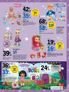 E.Leclerc - Prévisualisation de POUPÉE DORA CHANTE ET EXPLORE, Poupée interactive de 30 cm env. 2 chansons et 10 sons. Dès 3 ans. valide à partir de 14.10.2025 | Page: 41 | Produits: Biberon, Sac, Jumelles, Sac à dos