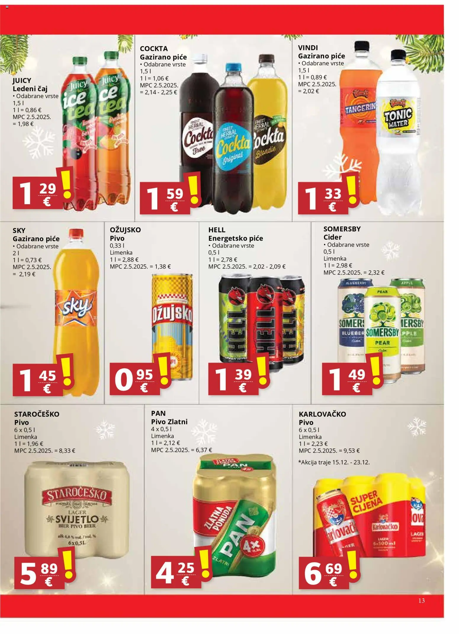 Ultra Gros katalog | vrijedi od 17.12.2025 | Stranica: 13 | Proizvodi: Karlovačko, Pivo, Čaj, Ožujsko