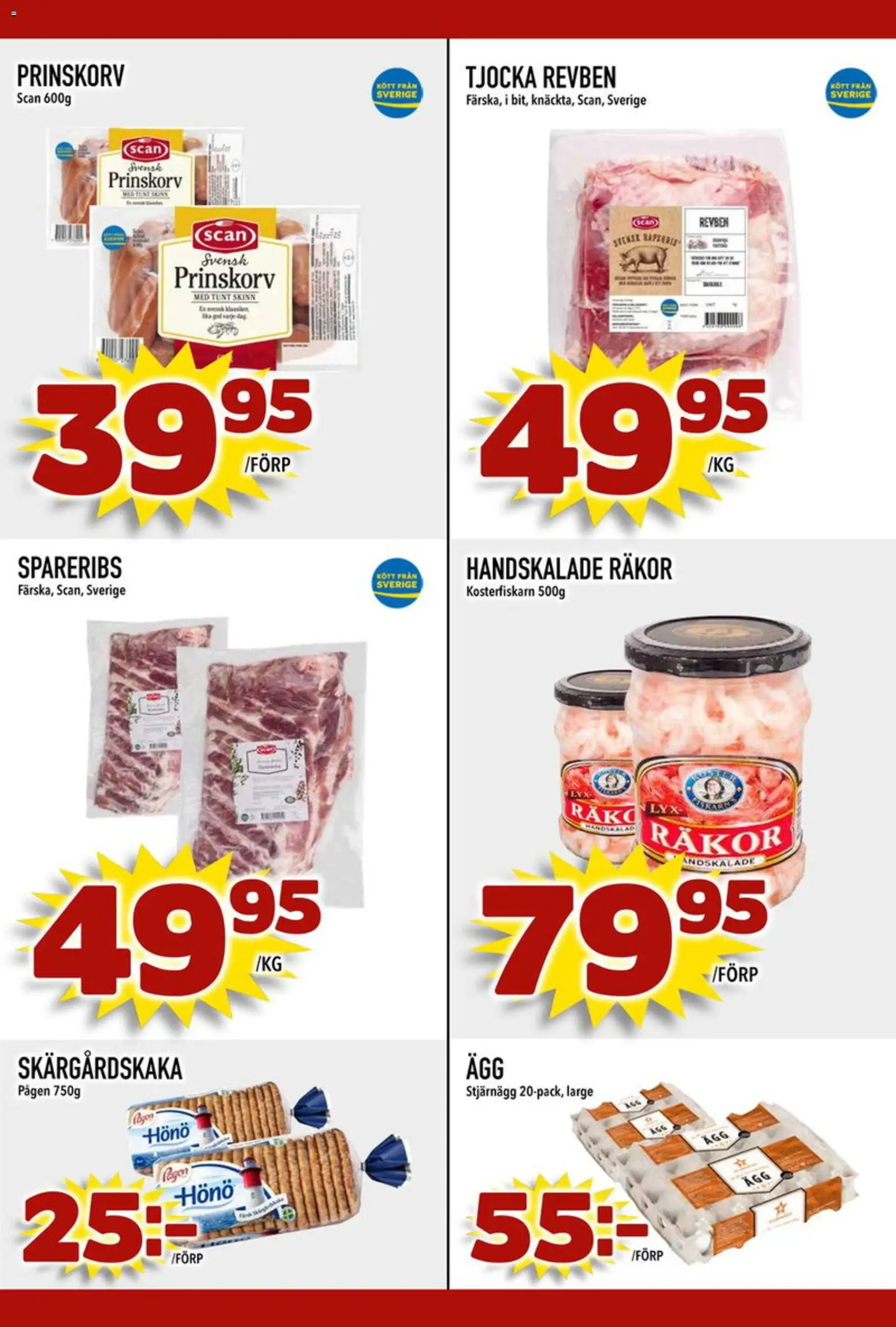 Din Mat reklamblad aktuell från 30.03.2026 | Sida: 3 | Produkter: Prinskorv, Räkor