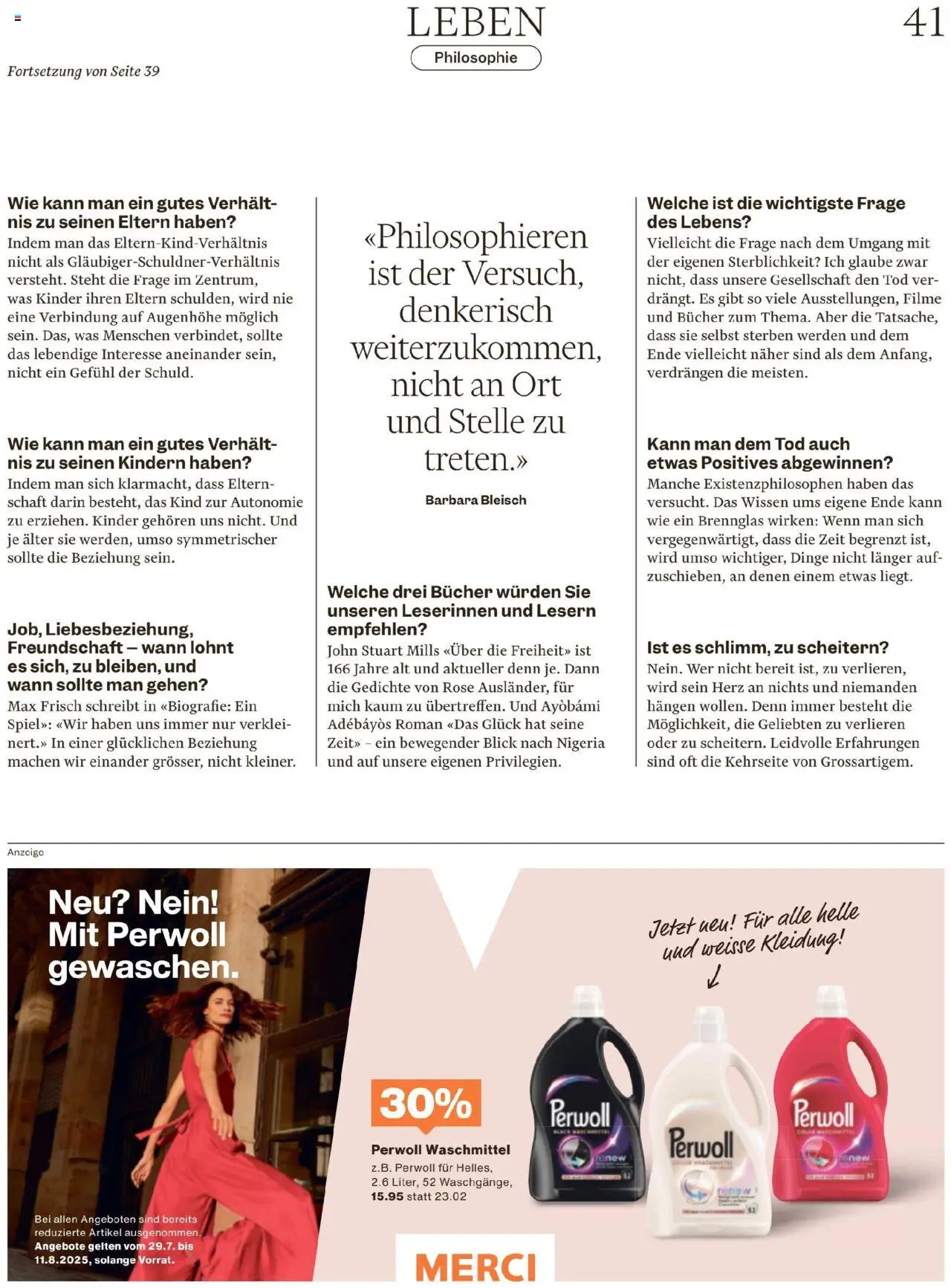 Migros - Magazin ab 28.07.2025 | Seite: 41 | Produkte: Waschmittel