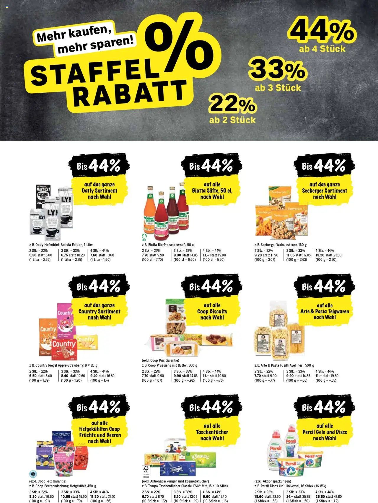 Coop Aktionen – gültig ab 02.10.2025 | Seite: 22 | Produkte: Butter, Teigwaren, Pasta, Früchte