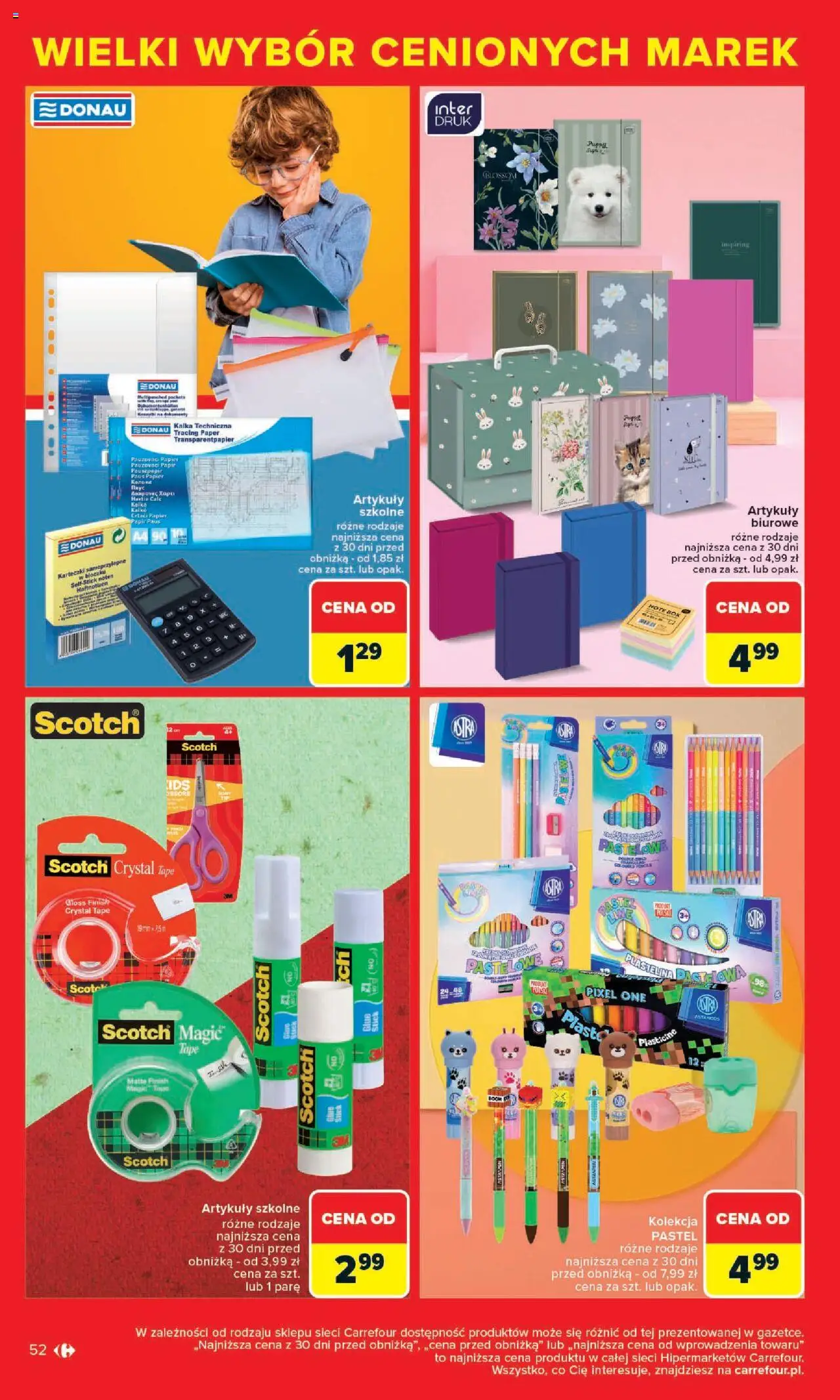 Carrefour Gazetka - Cenione marki, super ceny od 04.08.2025 | Strona: 52 | Produkty: Artykuły szkolne