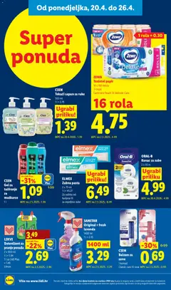 SANITAR Original + fresh lavanda, 1400 ml - Pregled kataloga iz trgovine Lidl, vrijedi od 20.04.2026 | Stranica: 18 | Proizvodi: Sapun, Gel za tuširanje, Deterdžent za pranje posuđa, Pasta