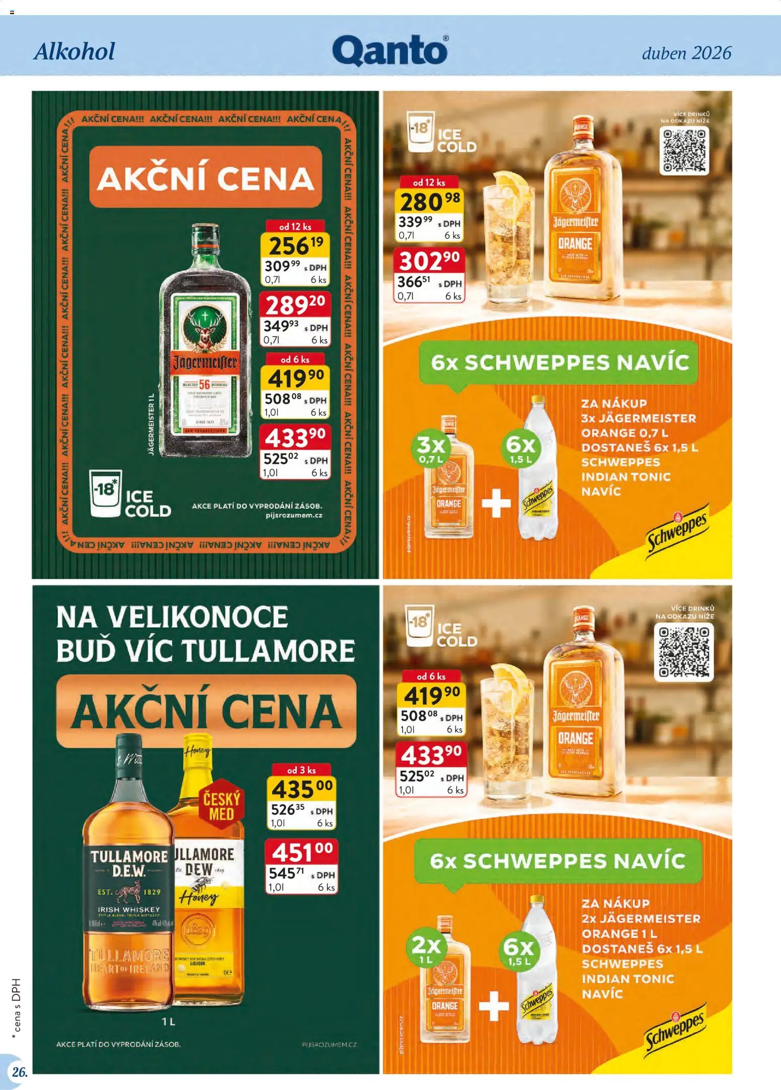 Astur & Qanto leták - Velkoobchod 04/2026 od 01.04.2026 | Strana: 26 | Produkty: Jägermeister, Whiskey, Tonic