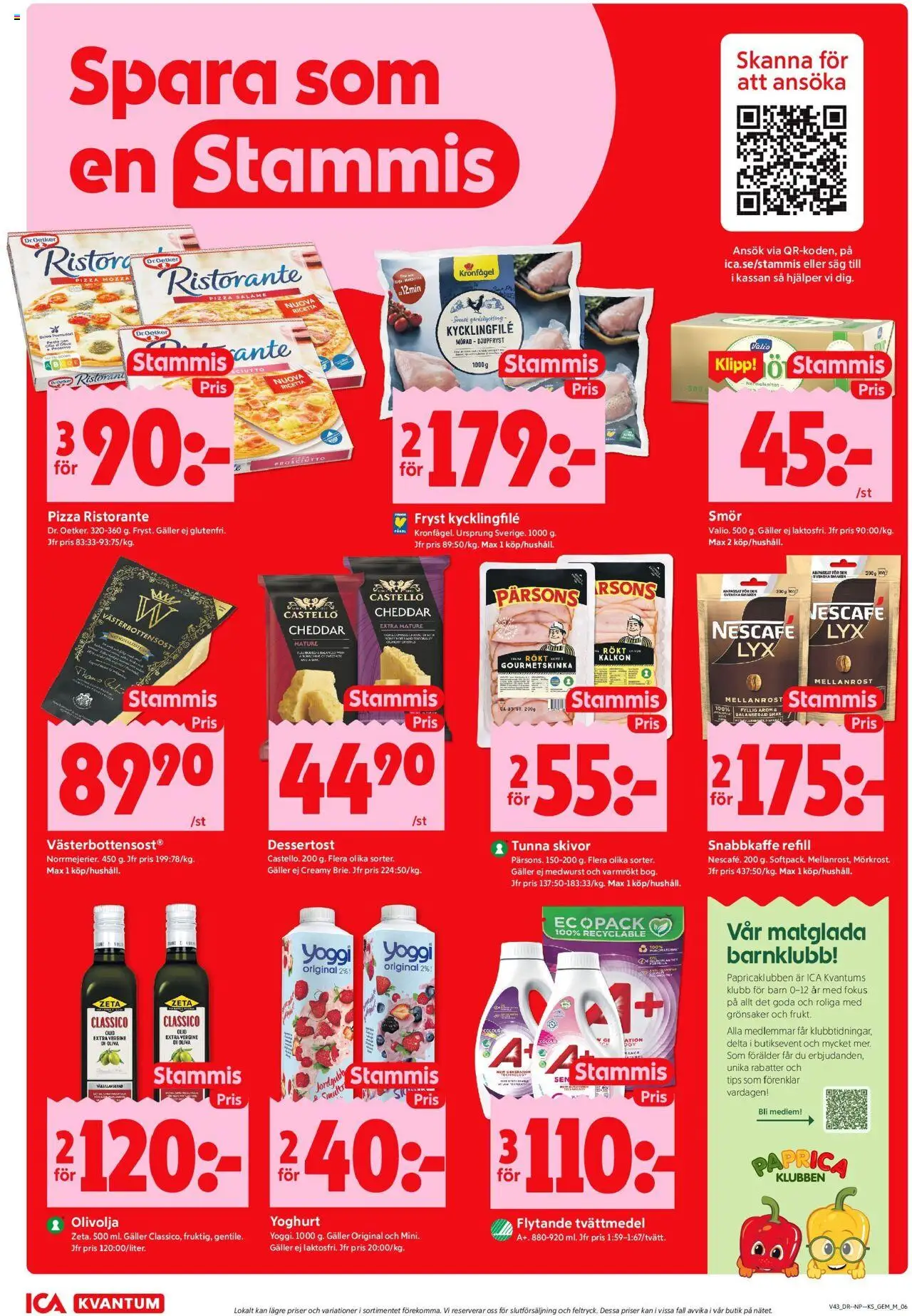 ICA Kvantum reklamblad aktuell från 20.10.2025 | Sida: 8 | Produkter: Galler, Olivolja, Smör, Pizza