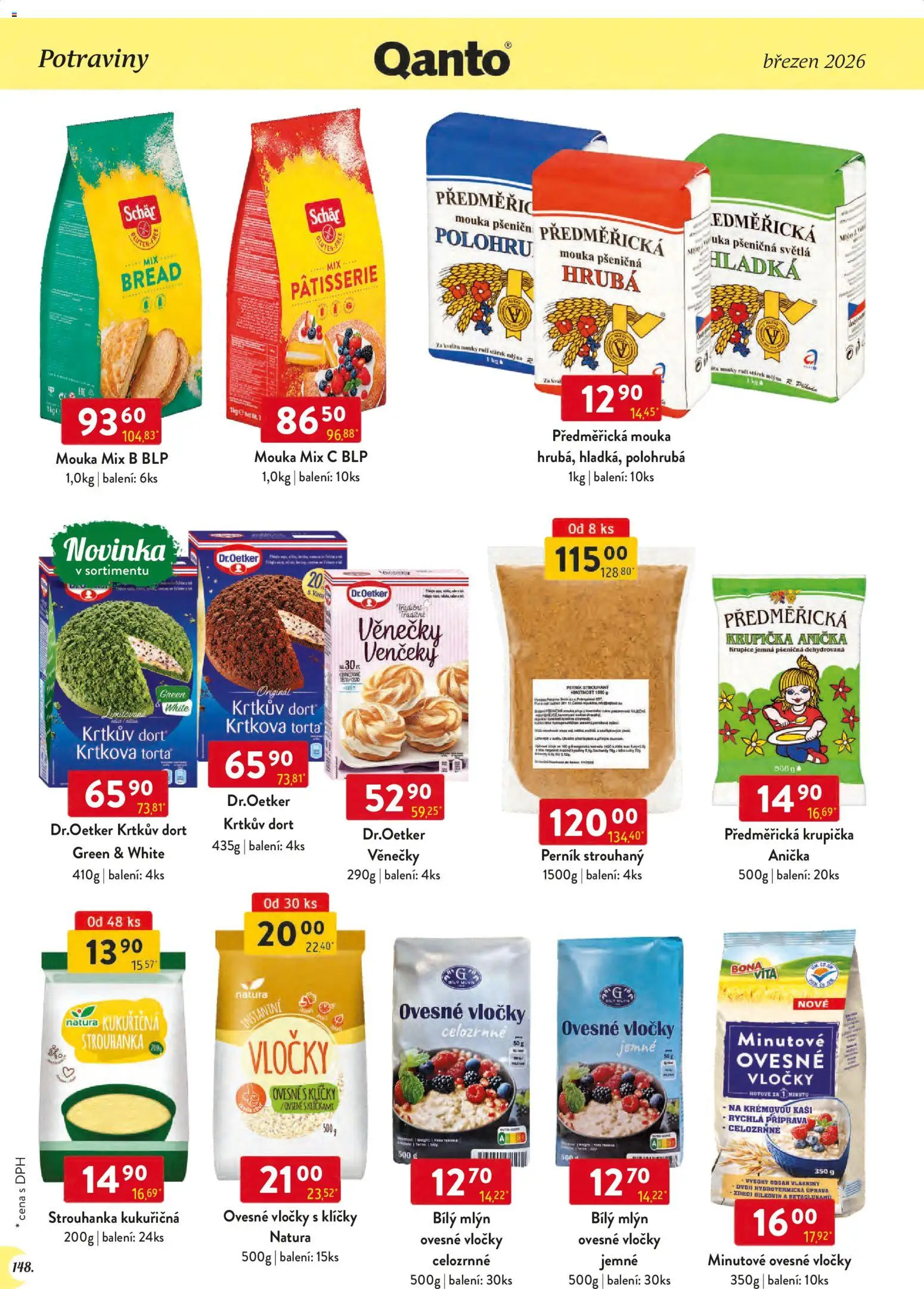 Astur & Qanto leták - Velkoobchod 03/2026 od 01.03.2026 | Strana: 148 | Produkty: Krtkův dort, Vločky, Předměřická mouka, Mouka