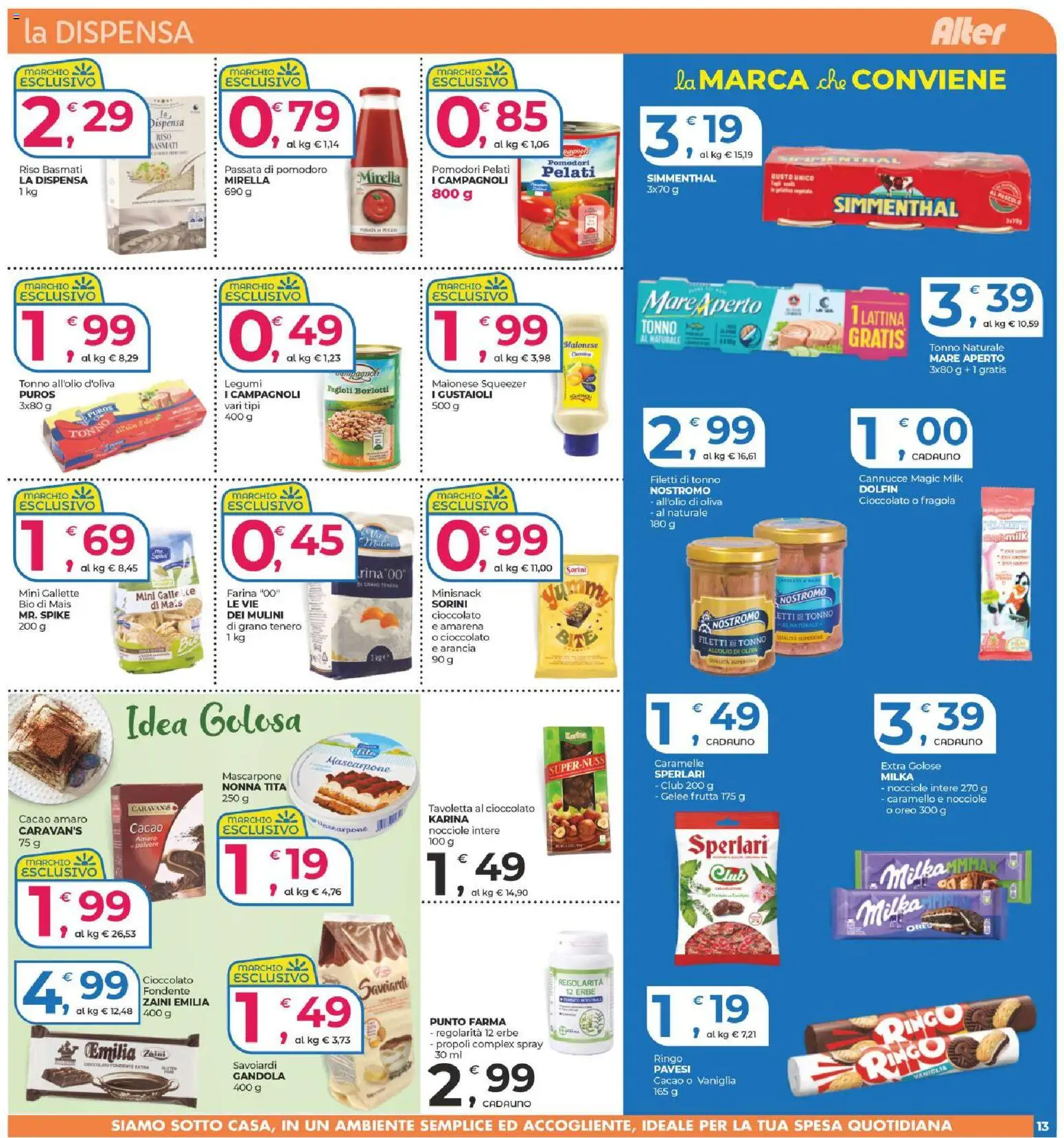 Volantino Alter Discount del 13.03.2026 | Pagina: 13 | Prodotti: Caramelle, Maionese, Pomodori, Arancia