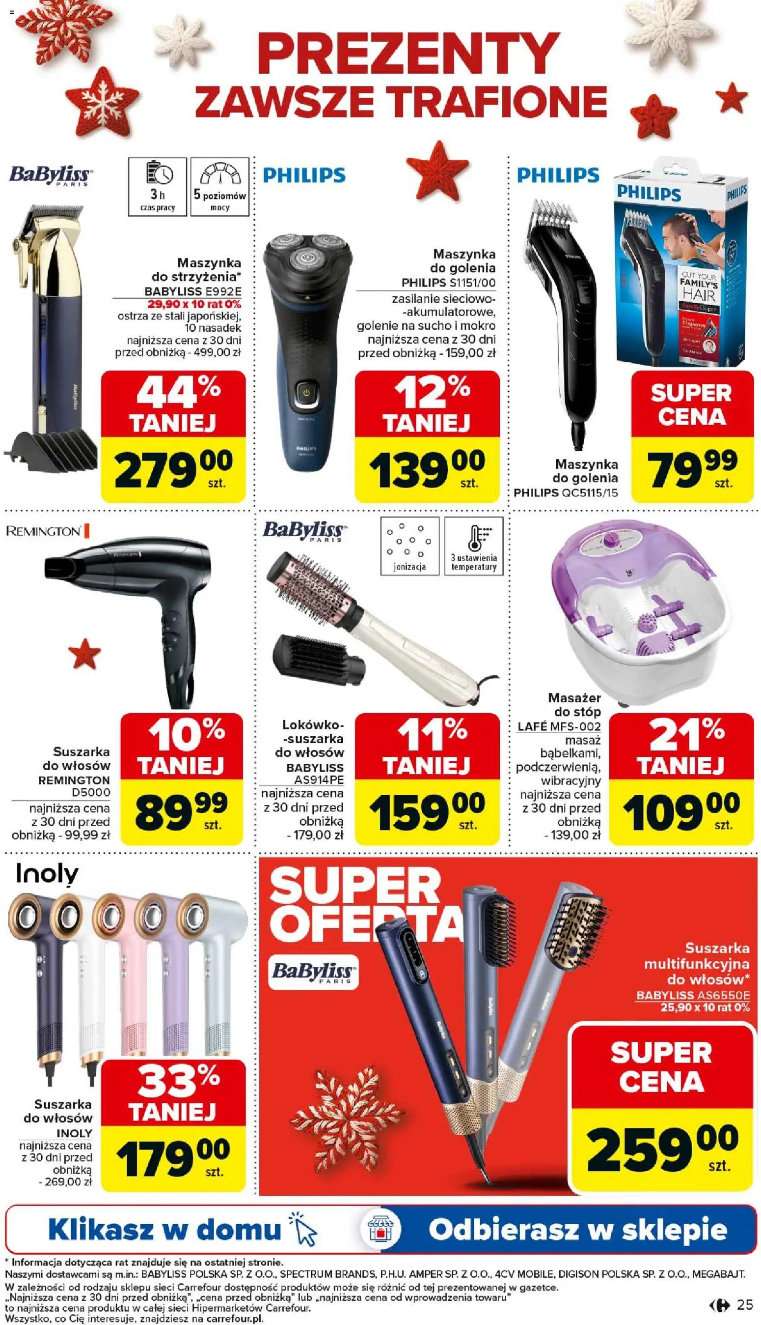 Carrefour Gazetka - Święta spełnionych marzeń od 01.12.2025 | Strona: 25 | Produkty: Suszarka, Suszarka do włosów