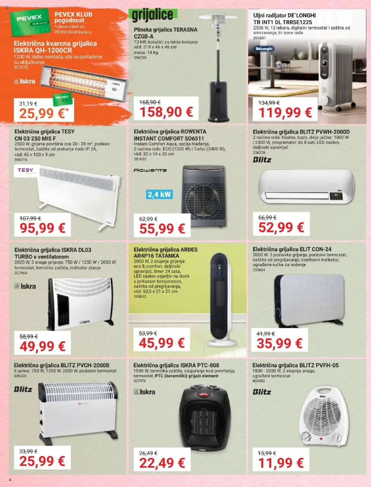 Pevex katalog | vrijedi od 25.09.2025 | Stranica: 4 | Proizvodi: Radijator, Termostat, Miš