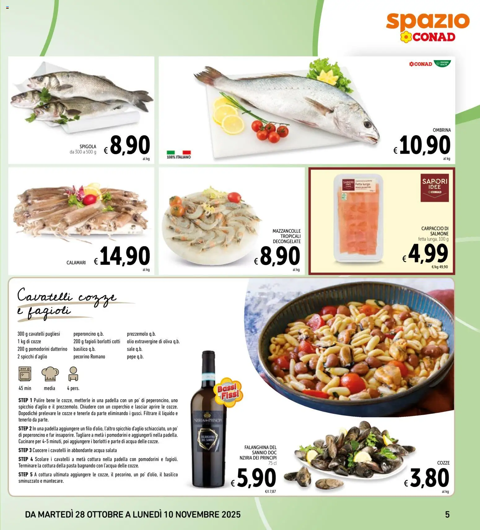 Volantino Spazio Conad del 28.10.2025 | Pagina: 5 | Prodotti: Pepe, Pasta, Basilico, Pecorino Romano