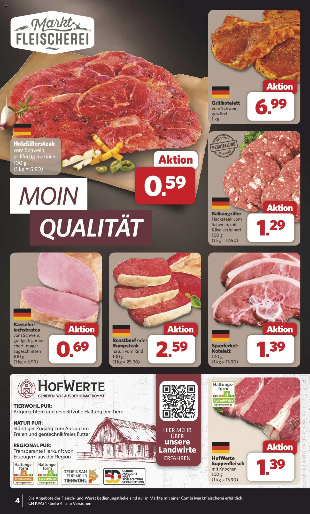 Combi Prospekt 	 - gültig ab dem 18.08.2025 | Seite: 4 | Produkte: Rumpsteak, Käse, Roastbeef, Suppenfleisch