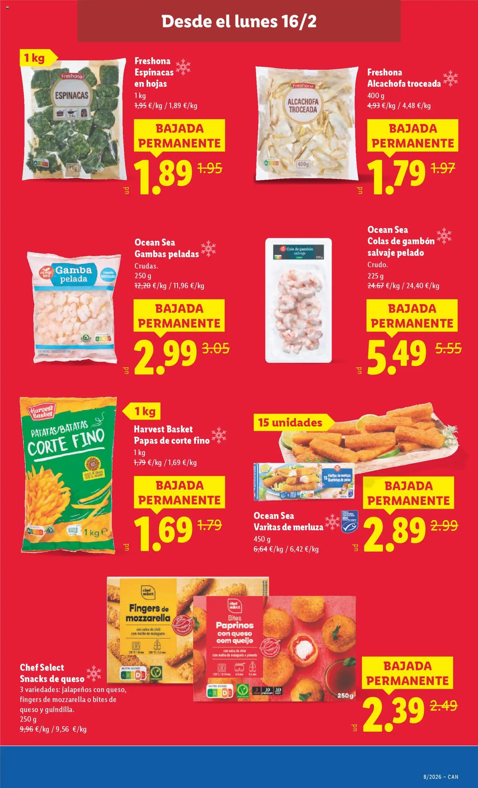 Lidl - Canarias  │ válido desde el 16.02.2026 | Página: 9 | Productos: Queso, Πορσελάνη, Gamba