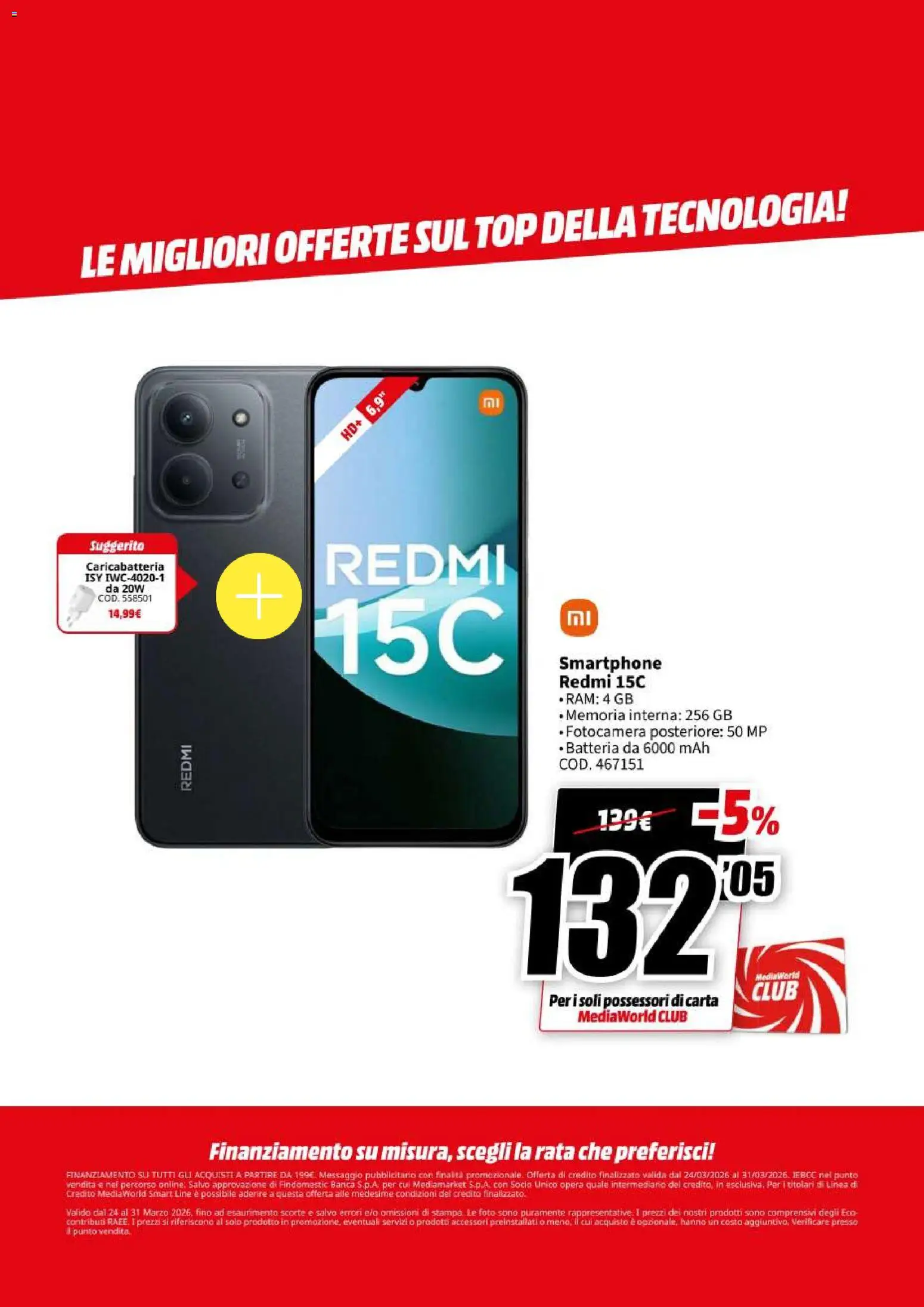Volantino Media World del 24.03.2026 | Pagina: 34 | Prodotti: Top, Smartphone, Fotocamera, Batteria