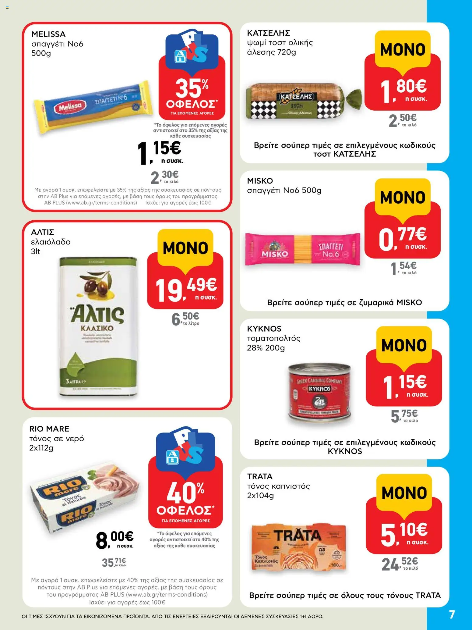  | Σελίδα: 7 | Προϊόντα: Ψωμί τοστ ολικής άλεσης, Νερό, Τόνος, Τόνος σε νερό