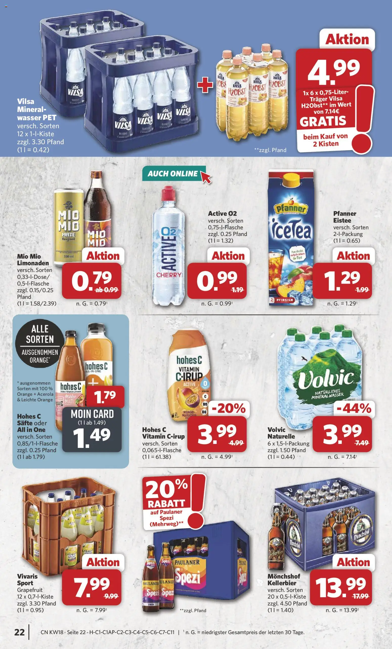 Combi Prospekt 	 – gültig ab 27.04.2026 | Seite: 22 | Produkte: Monchshof, Hohes c, Volvic, Paulaner