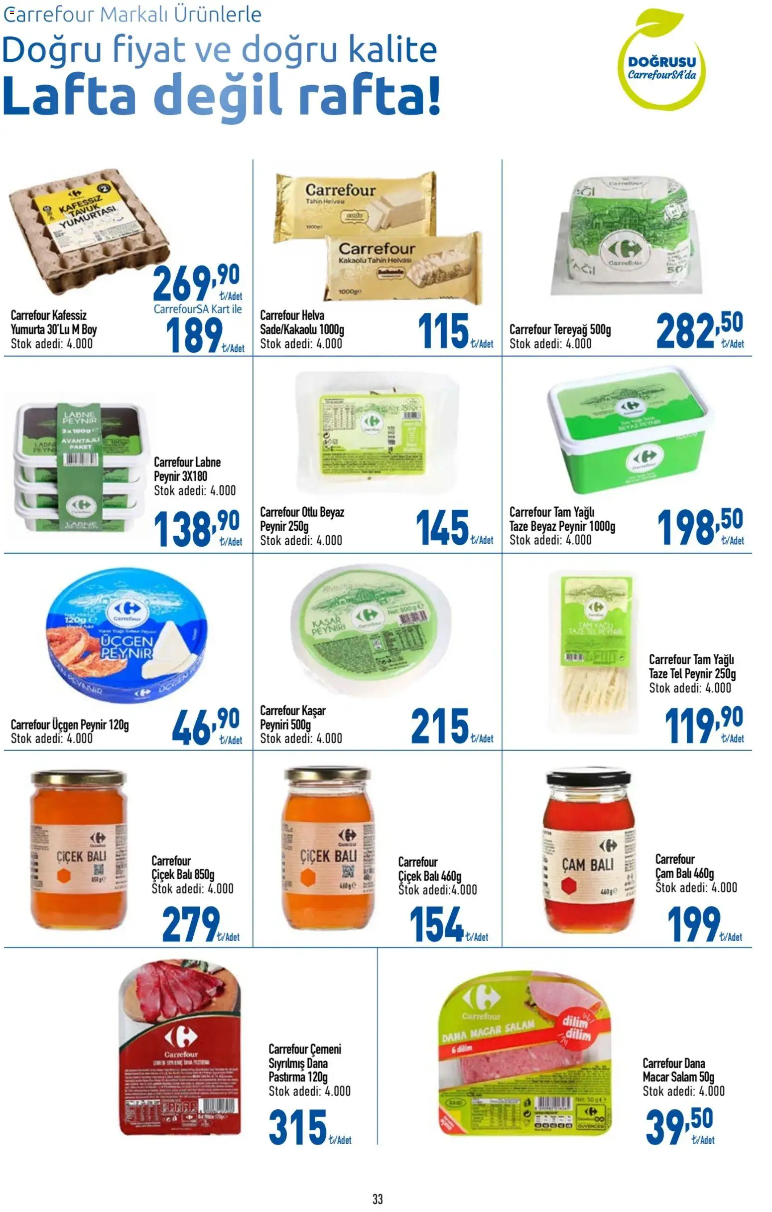 CarrefourSA Katalog - 26.02.2026 tarihinden itibaren geçerlidir | Sayfa: 33 | Ürünler: Peynir, Yumurta, Salam