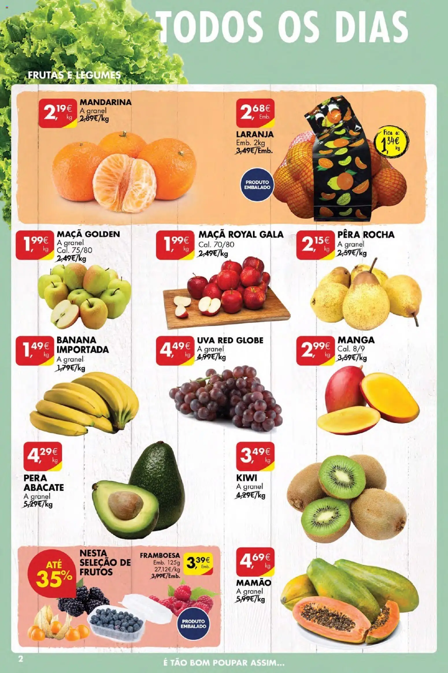 Pingo Doce Poupe Esta Semana Açores │ válido de 15.01.2026 | Página: 2 | Produtos: Banana, Maça, Abacate, Mamão