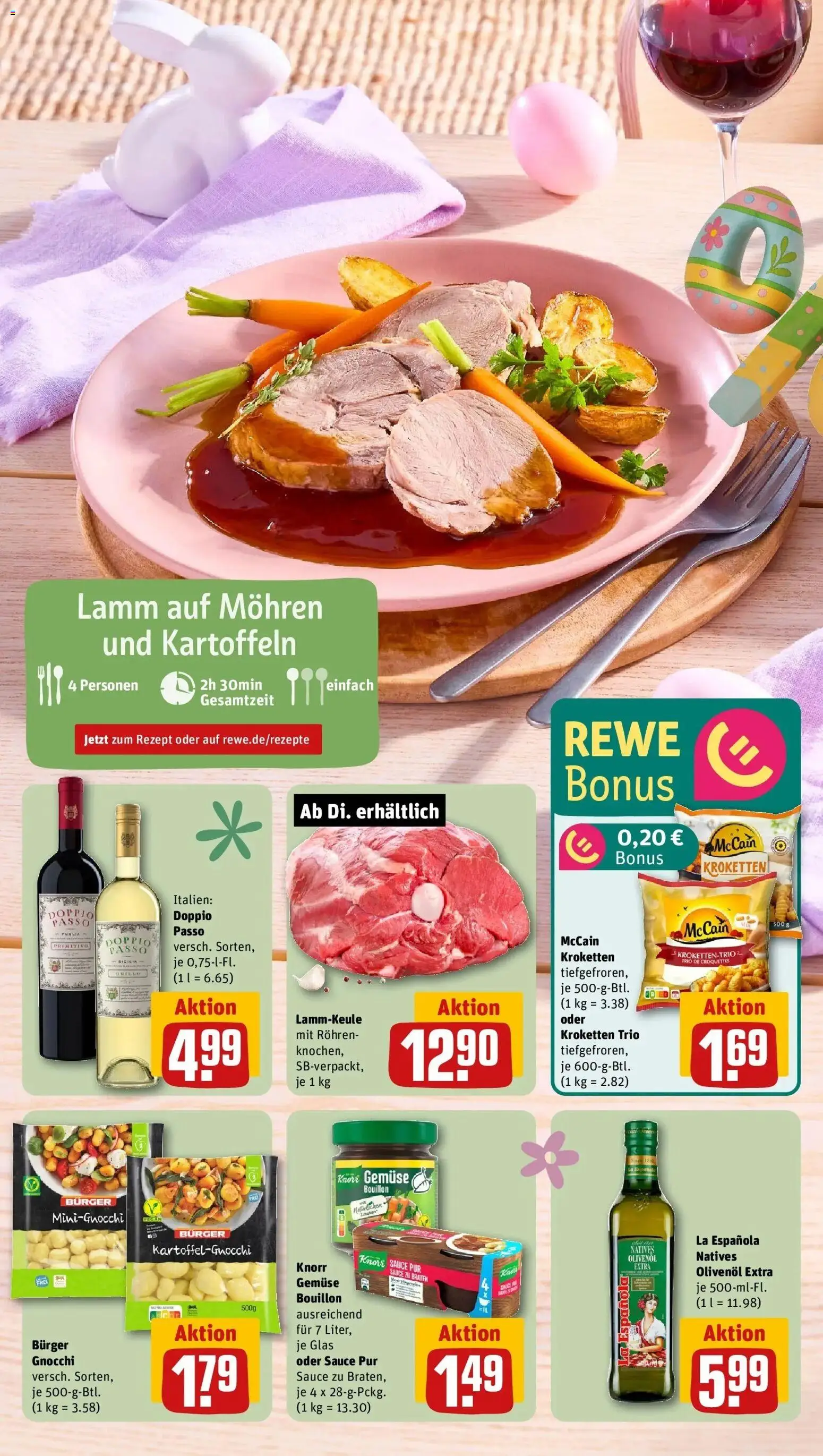 Rewe Prospekt Köln / Altstadt	 – gültig ab 30.03.2026 | Seite: 6 | Produkte: Lammkeule, Burger, Knorr, Doppio Passo