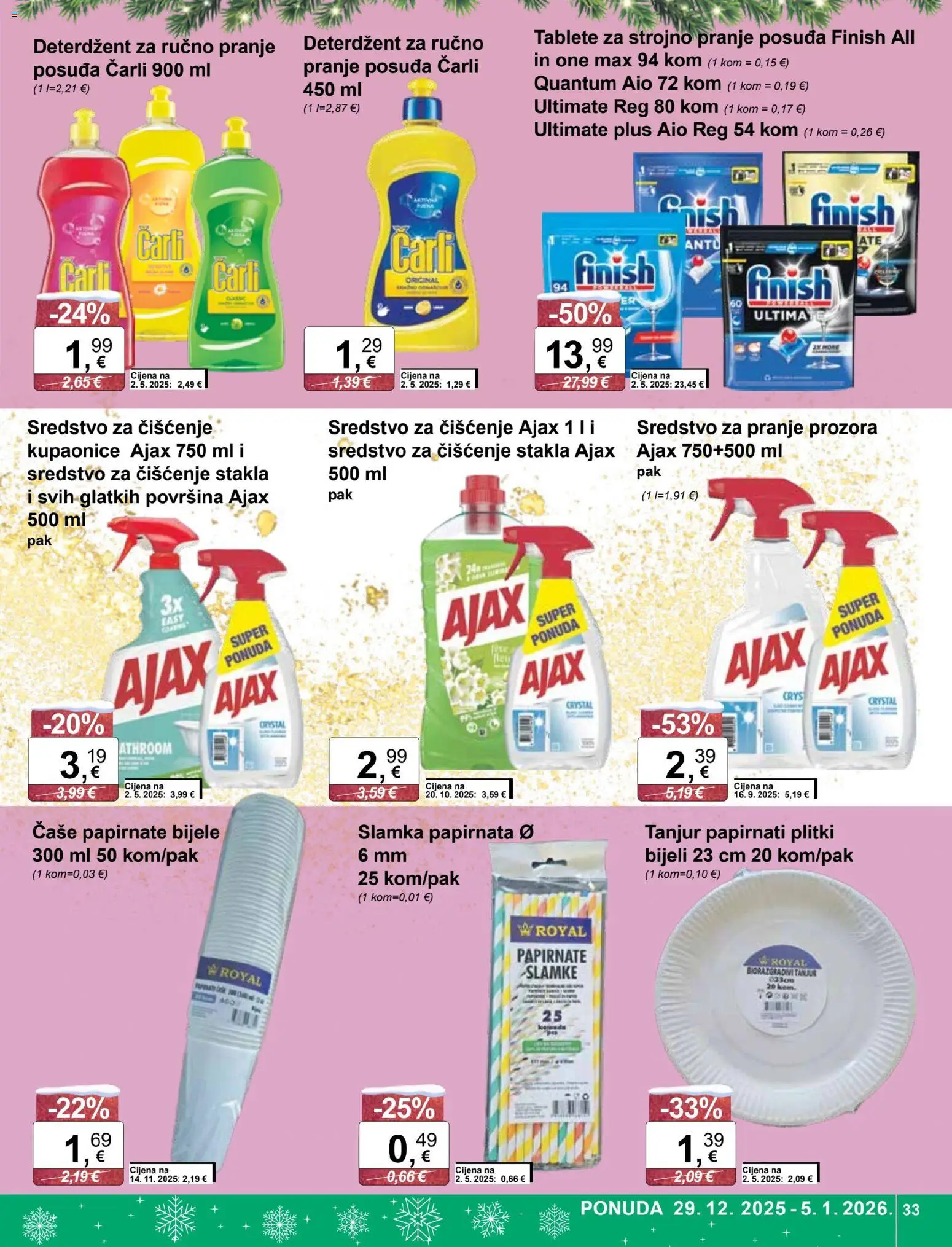 KTC katalog | vrijedi od 29.12.2025 | Stranica: 33 | Proizvodi: Deterdžent, Čaše, Finish, Ajax