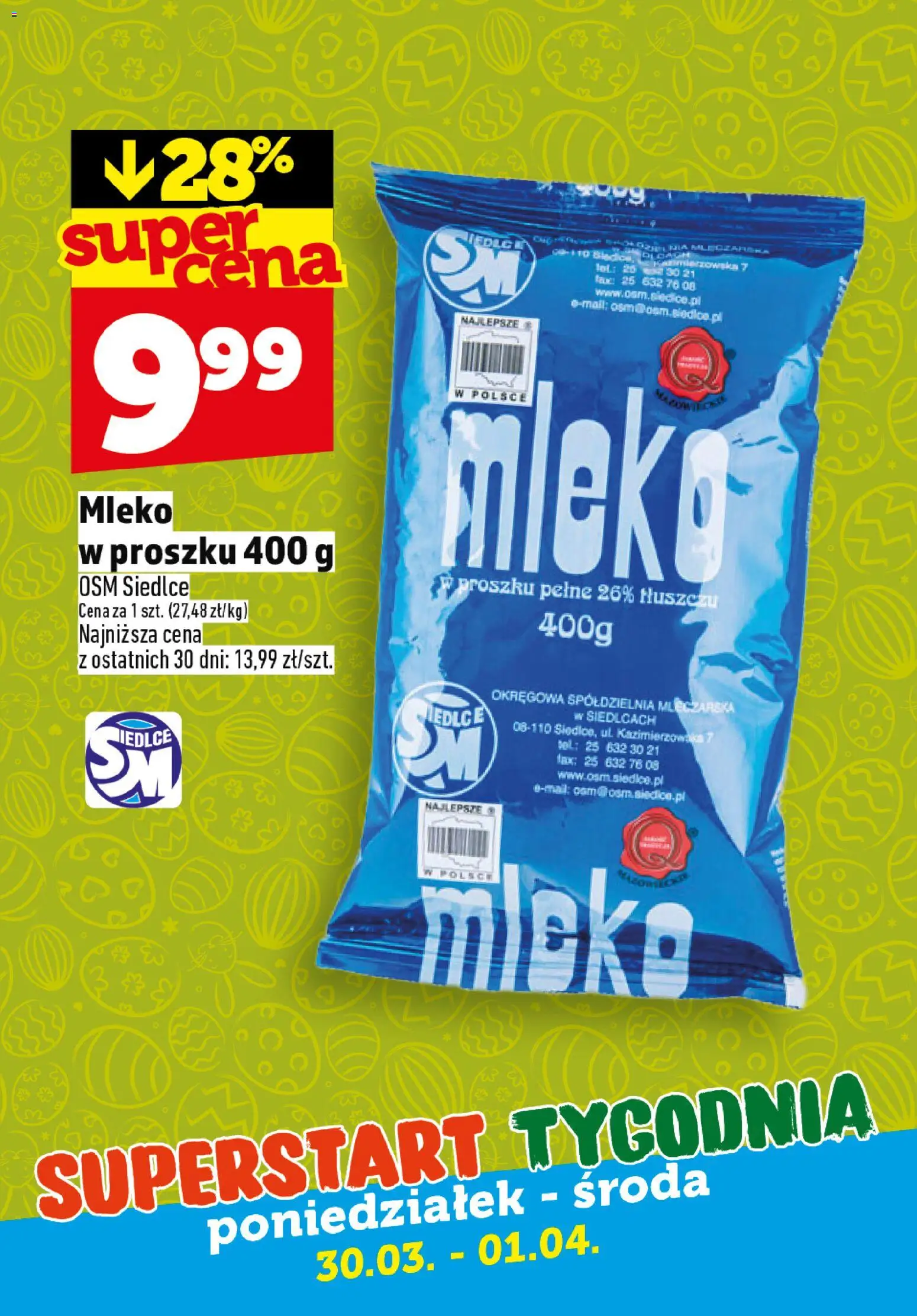 Topaz gazetka - Superstart tygodnia od 30.03.2026 | Strona: 4 | Produkty: Mleko w proszku, Mleko