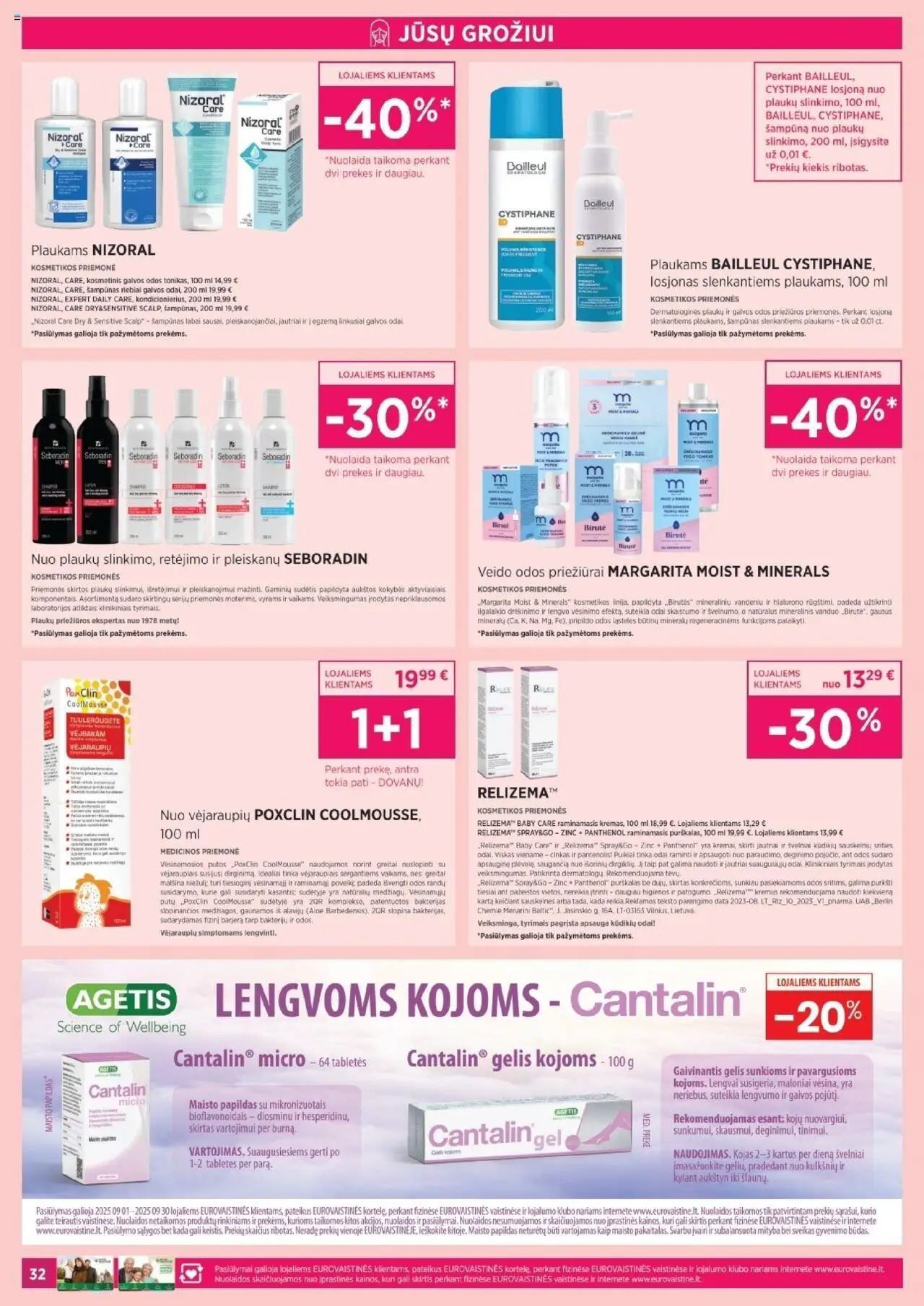 EUROVAISTINĖ akcijos nuo 01.09.2025 | Puslapis: 32 | Prekių: Šampūnas, Mineralinis vanduo