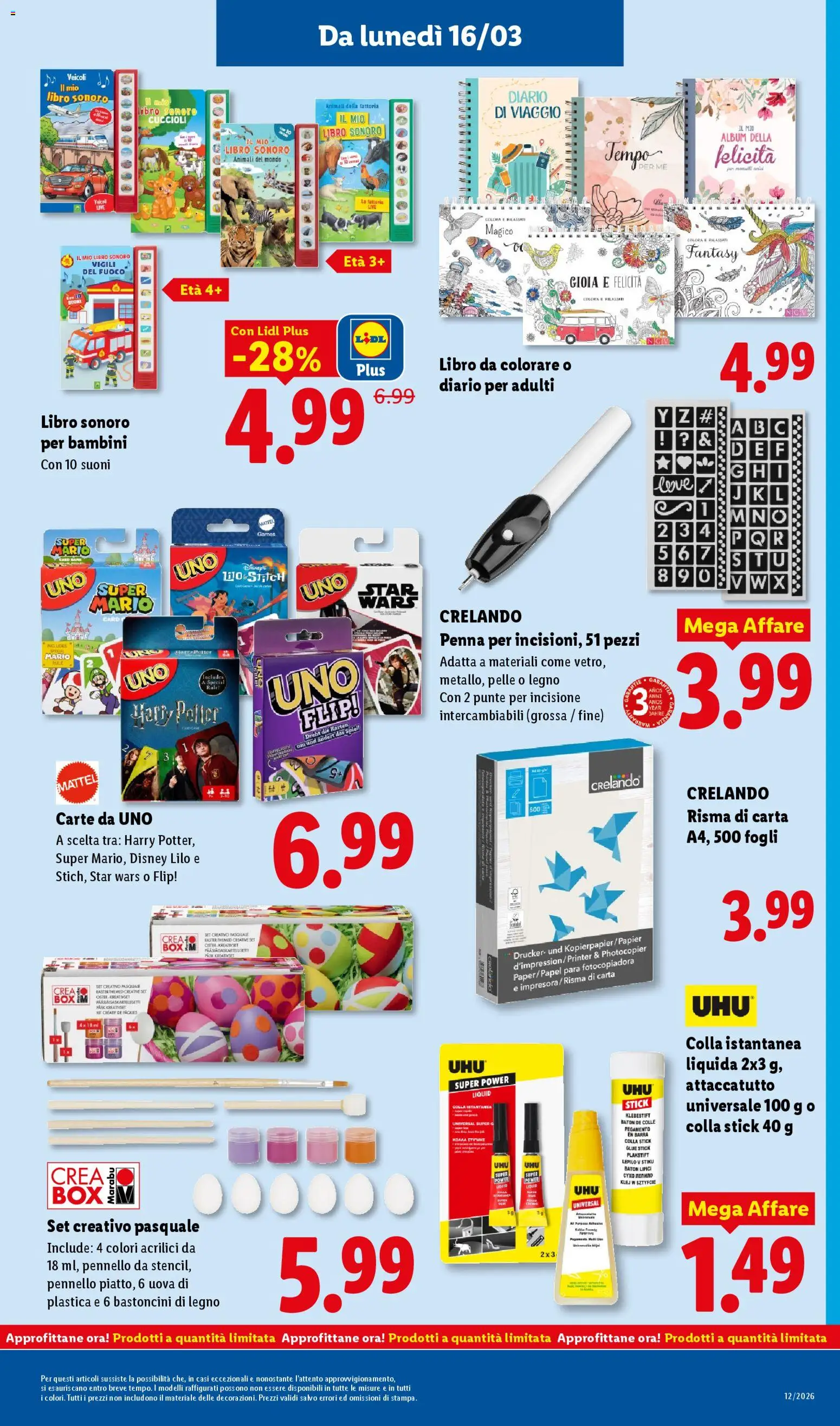 Volantino Lidl del 16.03.2026 | Pagina: 31 | Prodotti: Uova, Pennello, Colla